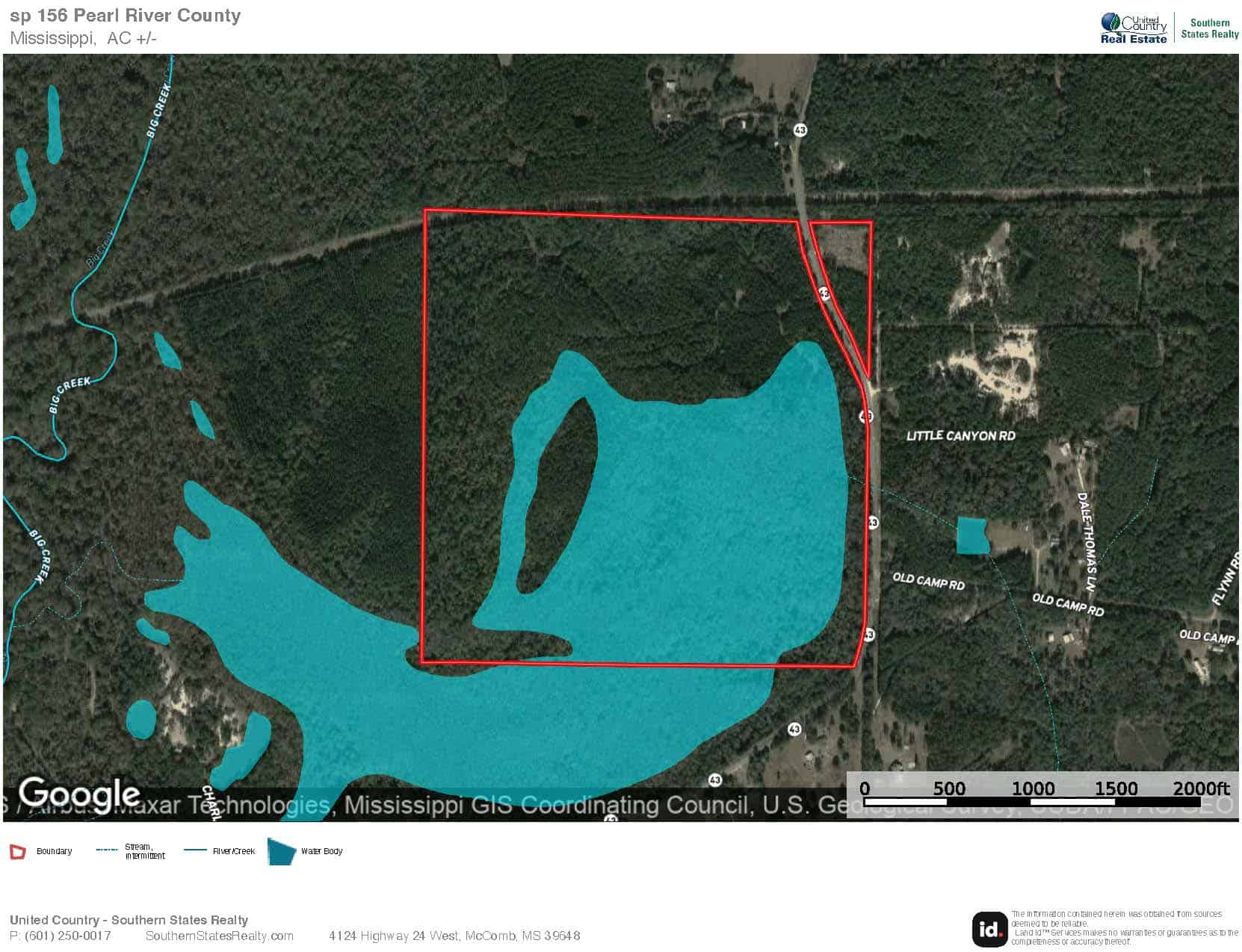 156 Acres for Sale Hunting Land in Pearl River County, MS