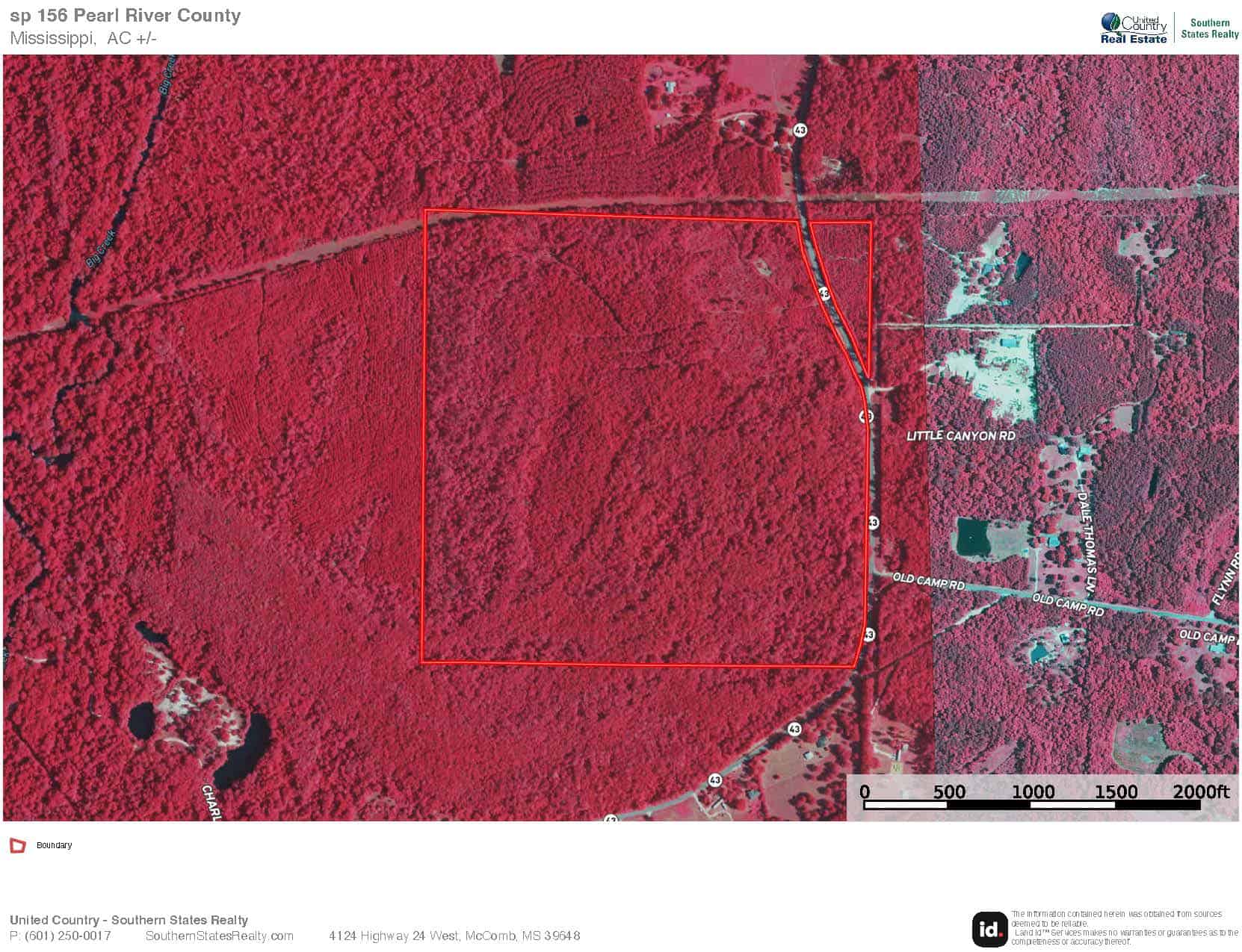 156 Acres for Sale Hunting Land in Pearl River County, MS