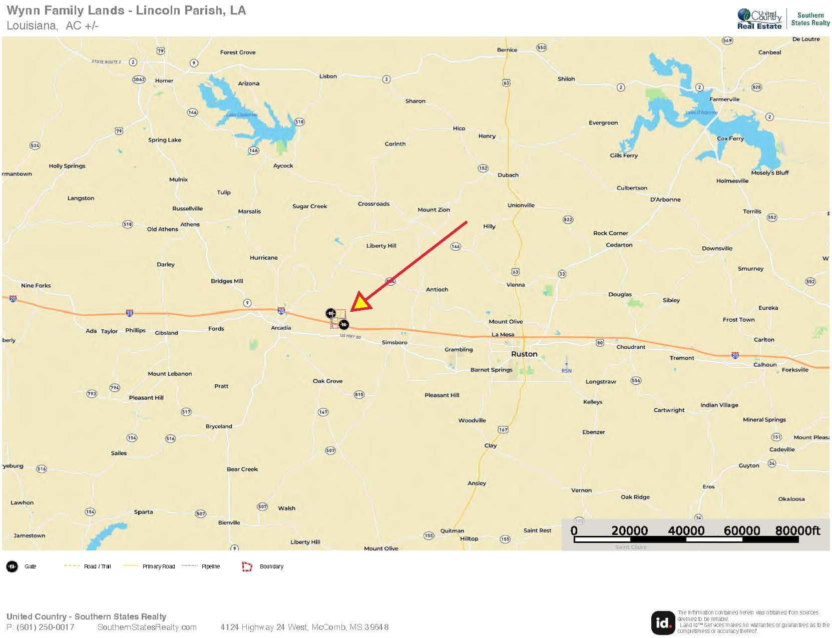 700 Acres Land for Sale Lincoln Parish, LA