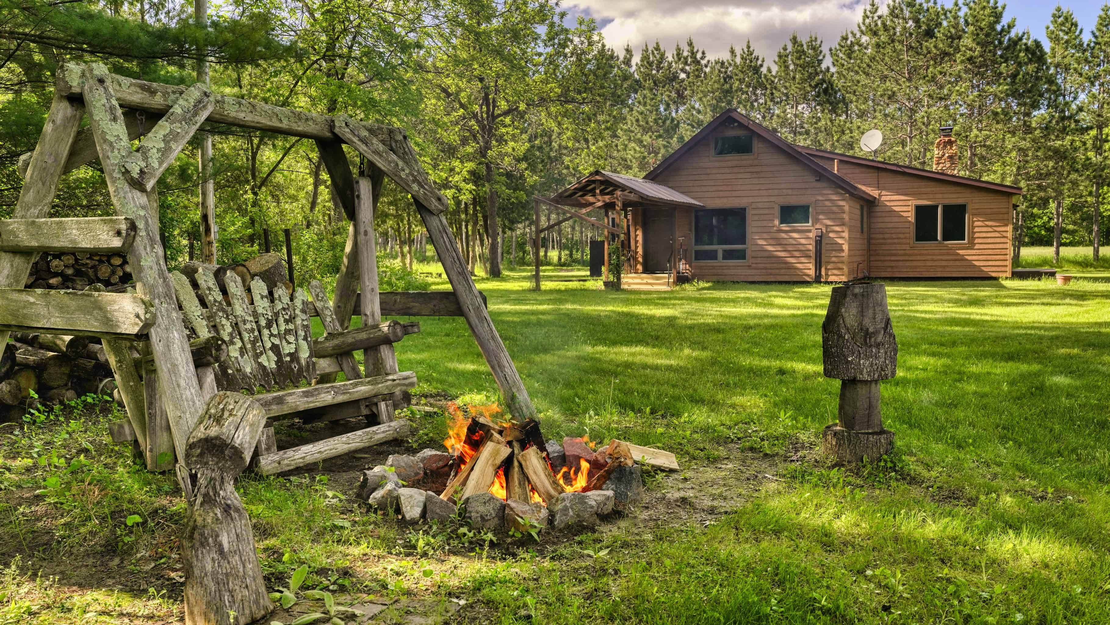 River Front Cabin on 67 Acres Jackson County WI