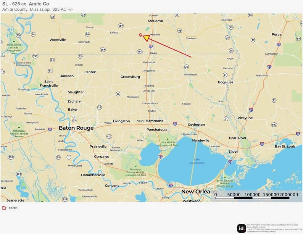 625 Acres Amite County, MS Timberland for Sale