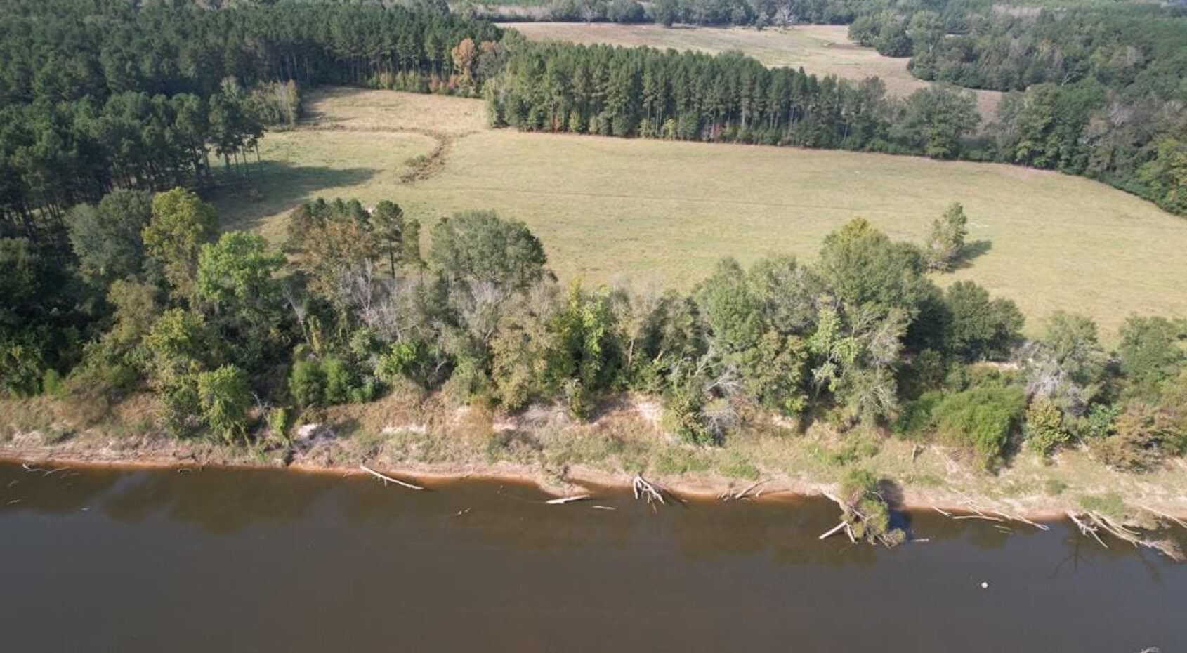 Riverfront Property For Sale with Open Pasture Fishing & Hunting Simpson County Mississippi UC