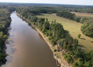 Riverfront Property For Sale with Open Pasture Fishing & Hunting Simpson County Mississippi