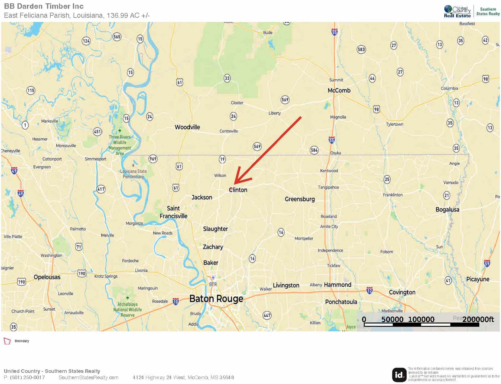 137 Acres for Sale with Comite River Frontage