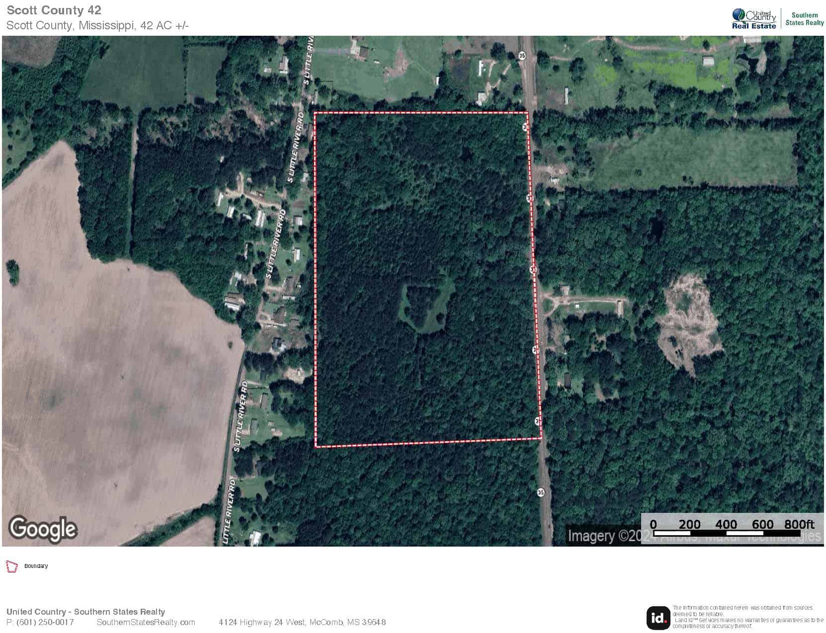 42 Acres for Sale with Old Country Home Scott Co MS