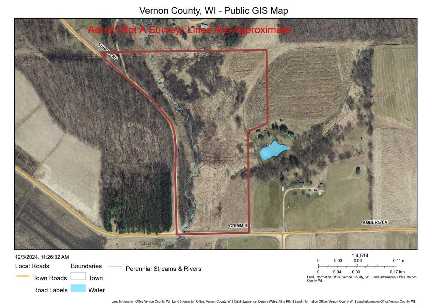Land for sale with stream, crop ground, hunting, possible build site in WI
