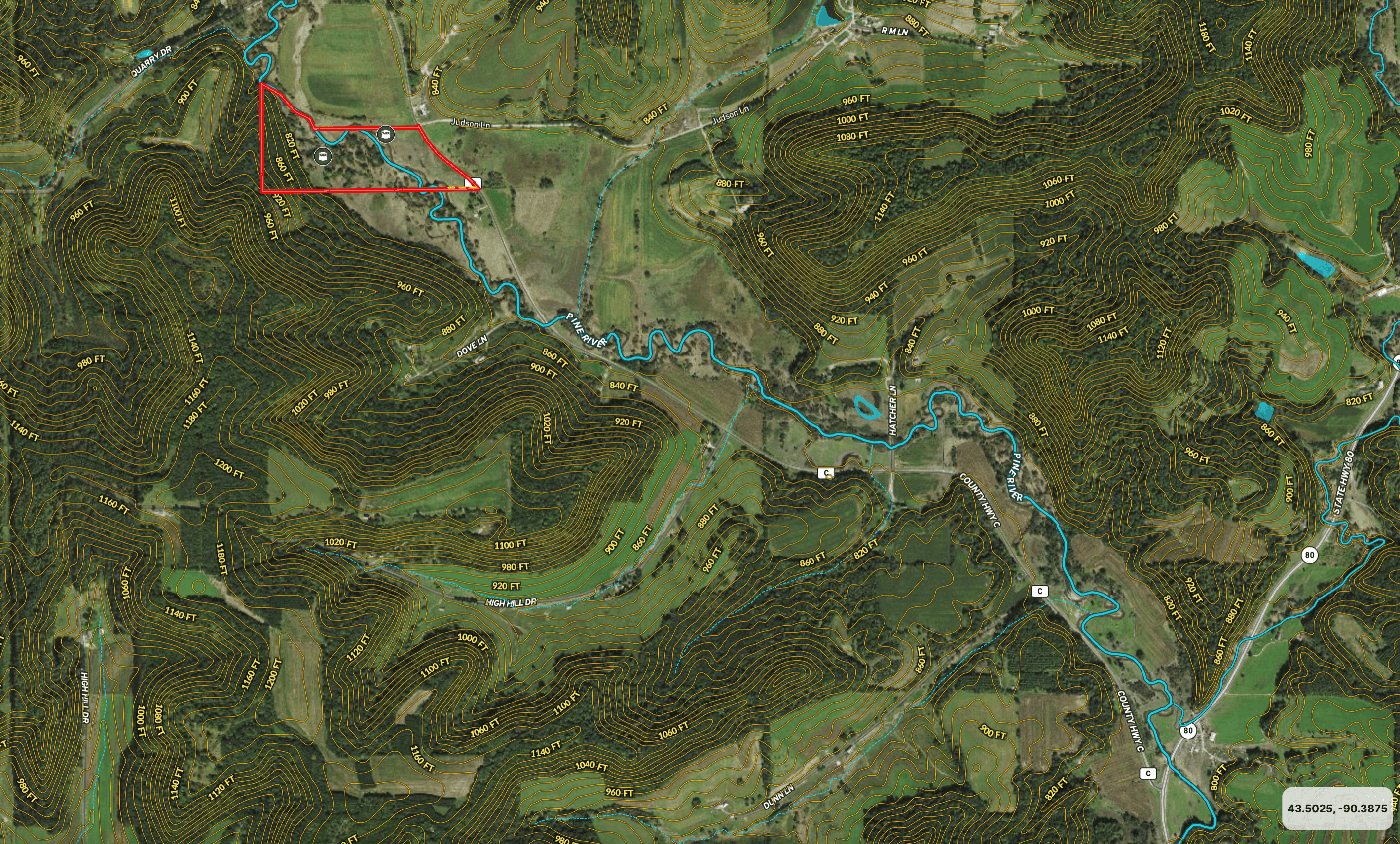 Affordable Hunting Land with Trout Stream for Sale in Richland County, Wisconsin