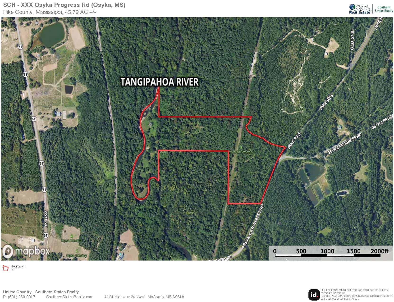 Land on the Tangipahoa River in Pike County, MS