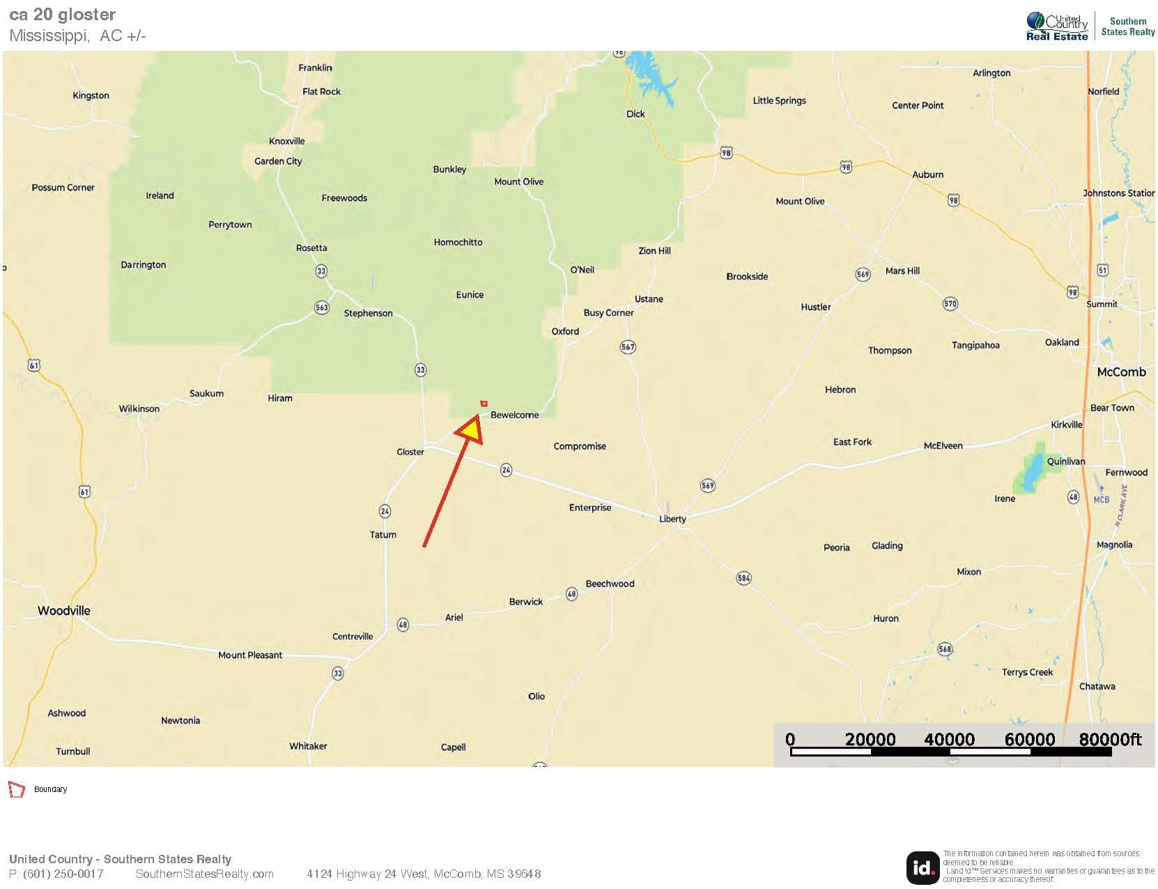 20 Acres and Cabin Adjoining Homochitto National Forest