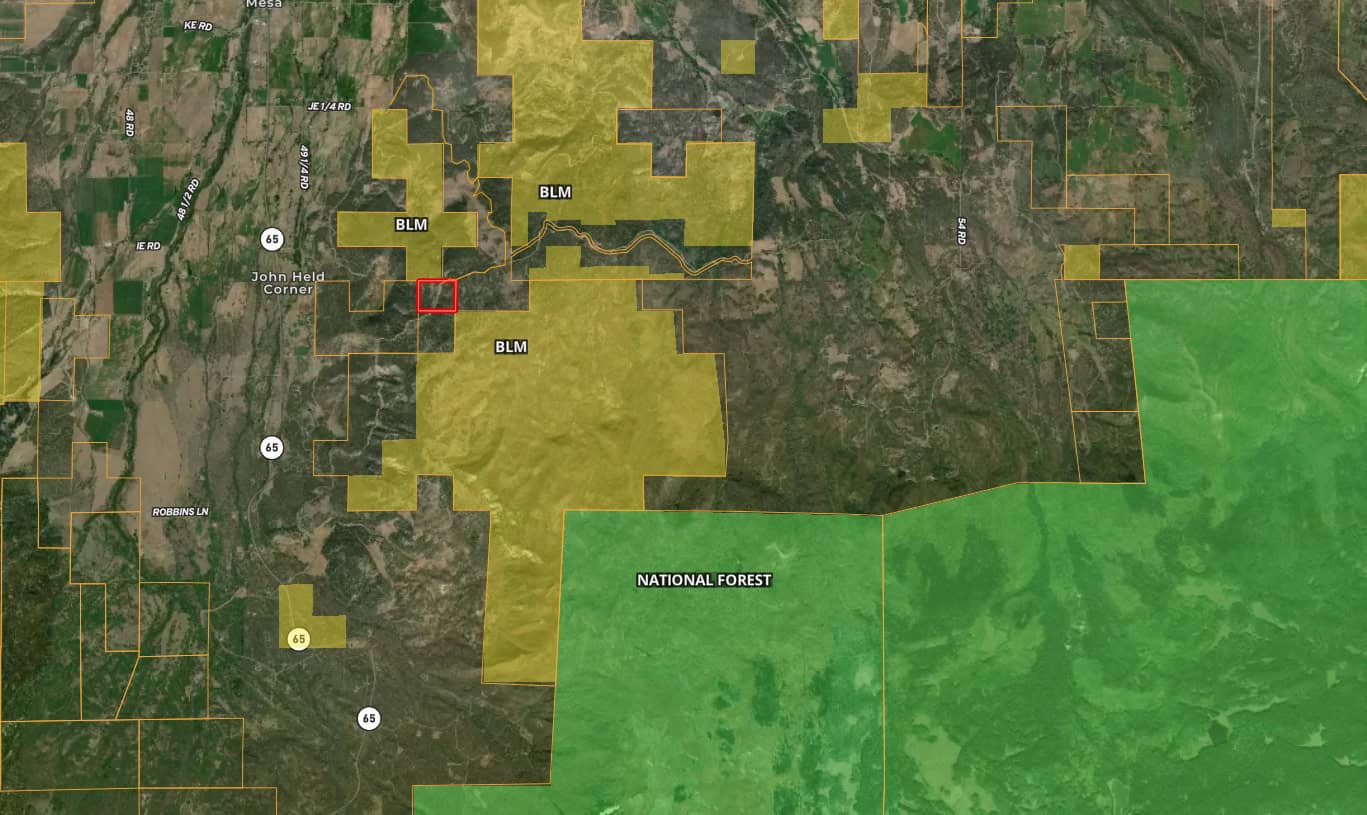 Colorado Mountain Vacant Land in GMU 421 Bordering BLM in Mesa County