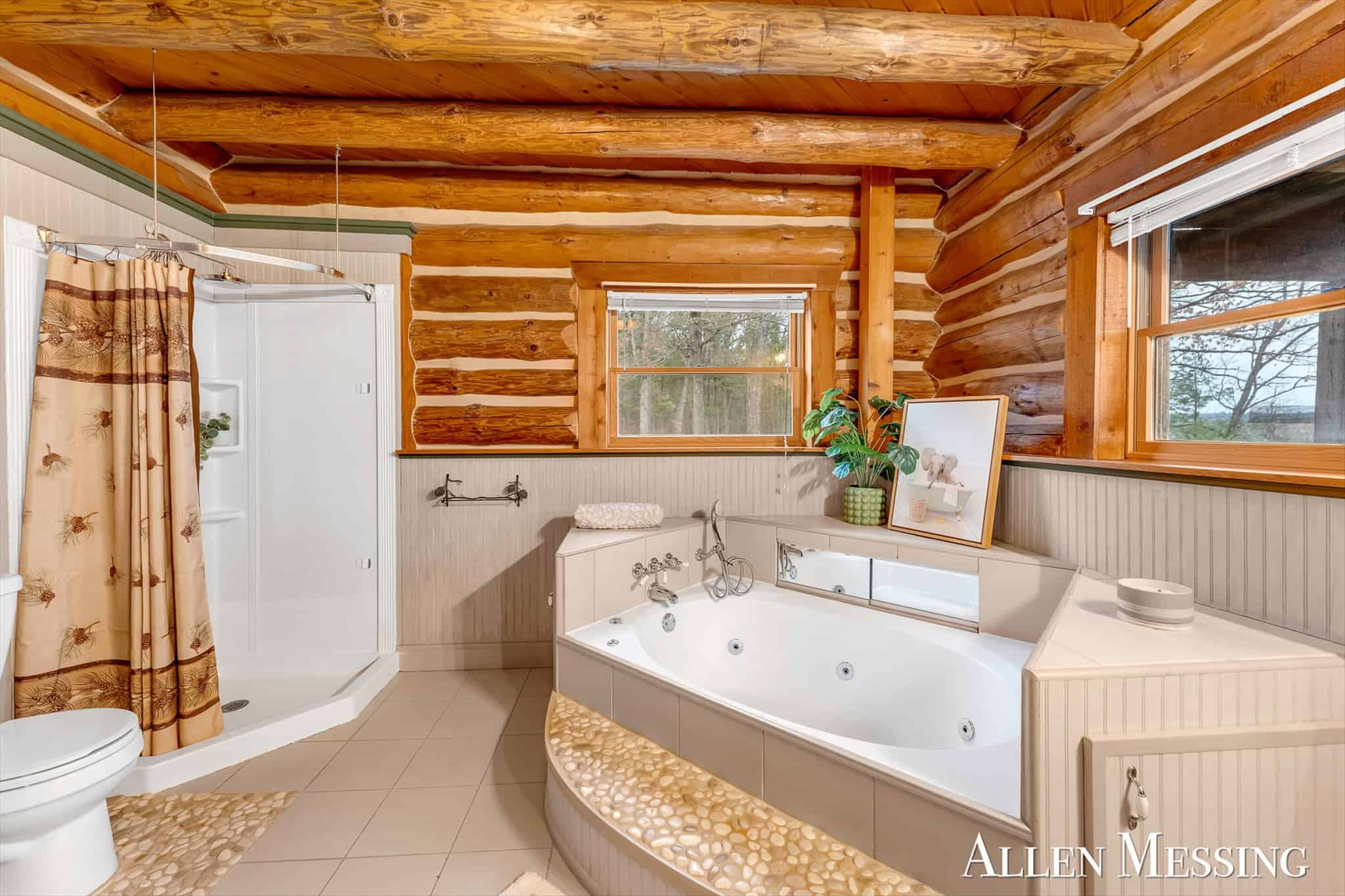 Custom Log Home on 10+ Acres with private Muskegon river frontage