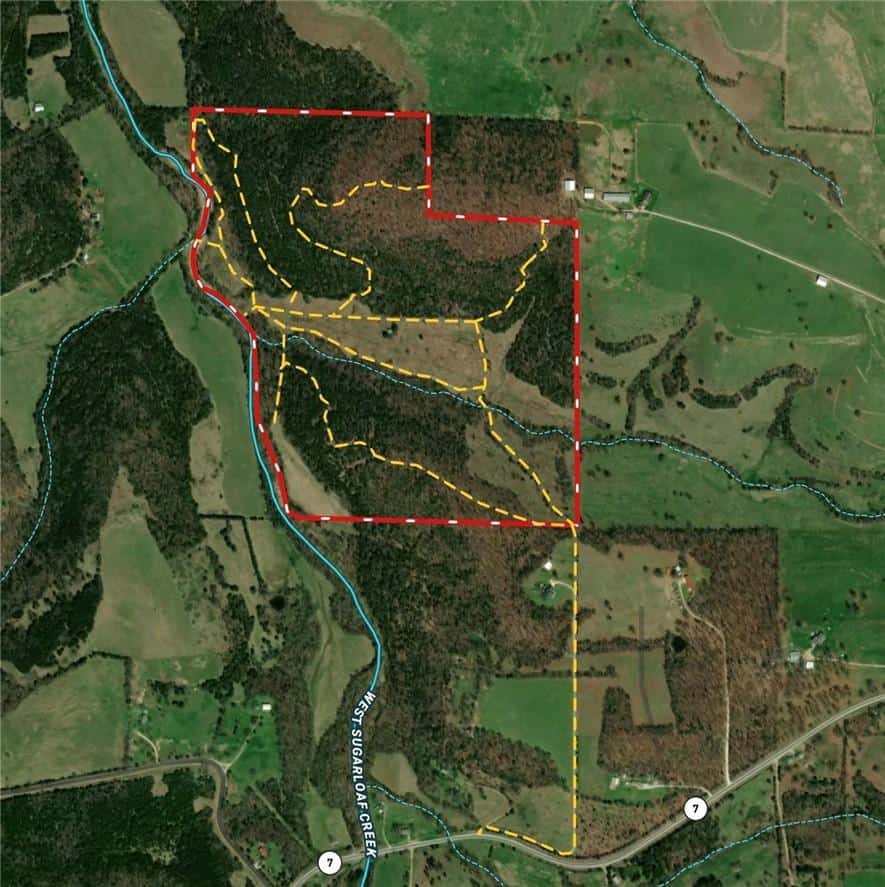 120 Acres Arkansas Hunting Land For Sale with Creek Frontage and Trails