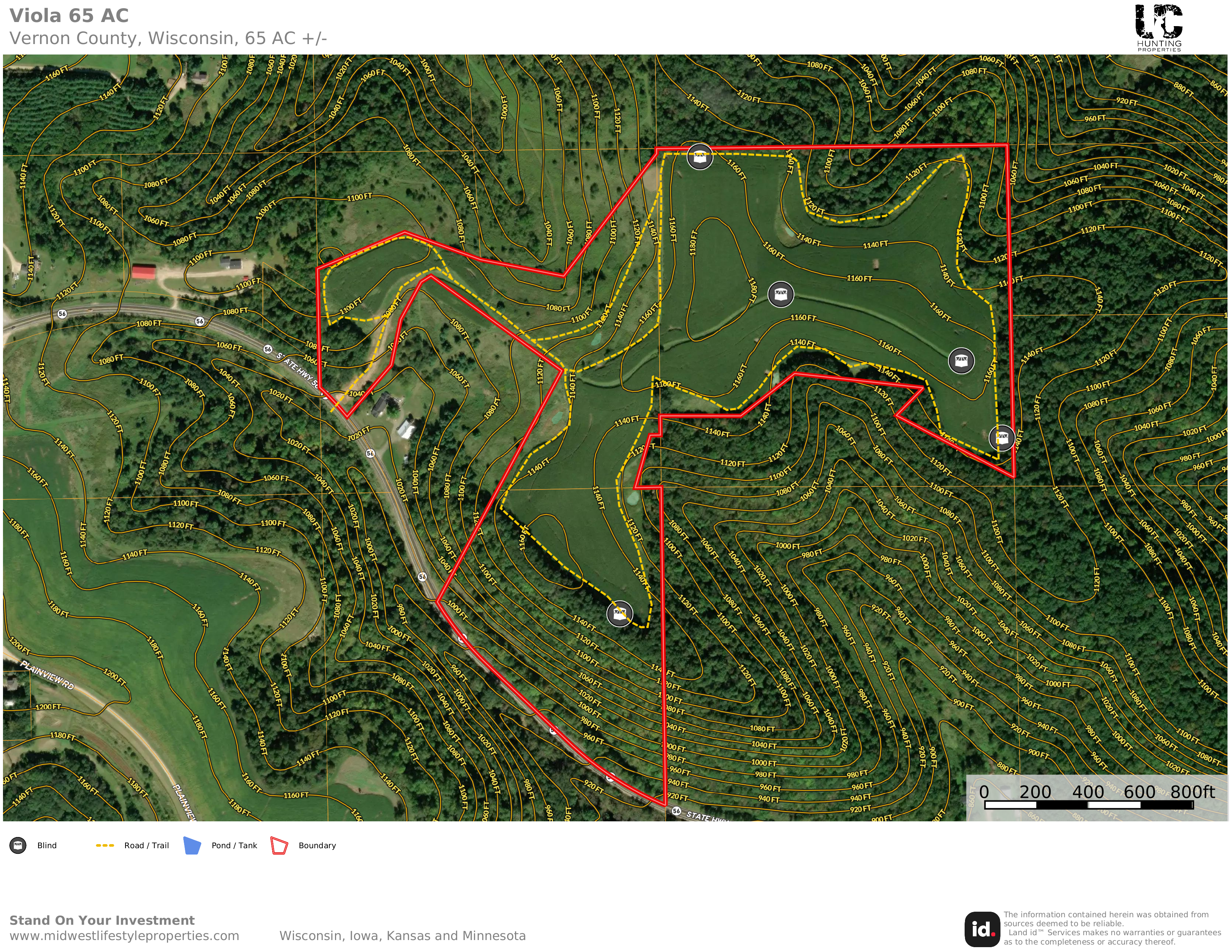65-acre trophy whitetail and turkey hotspot