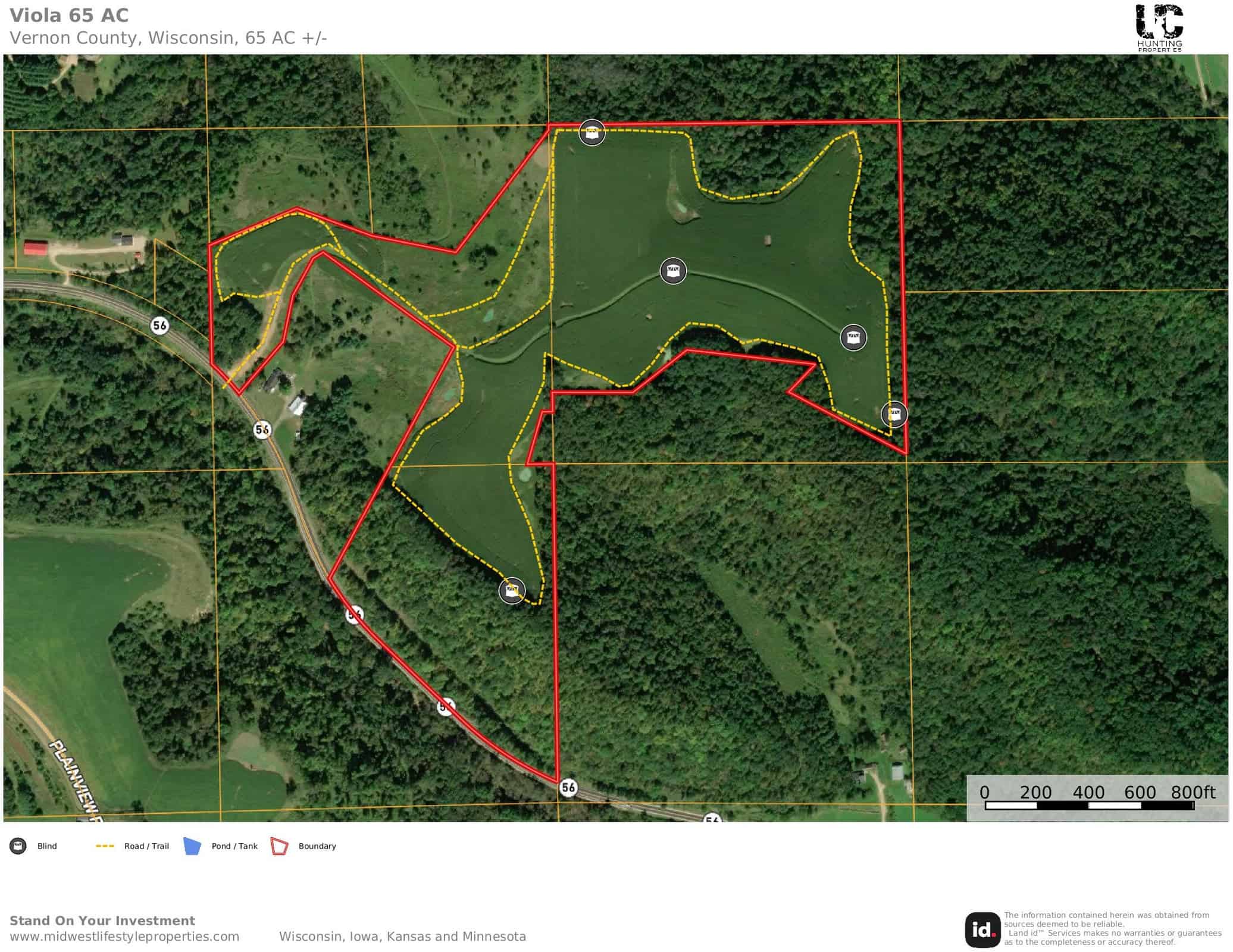 65-acre trophy whitetail and turkey hotspot