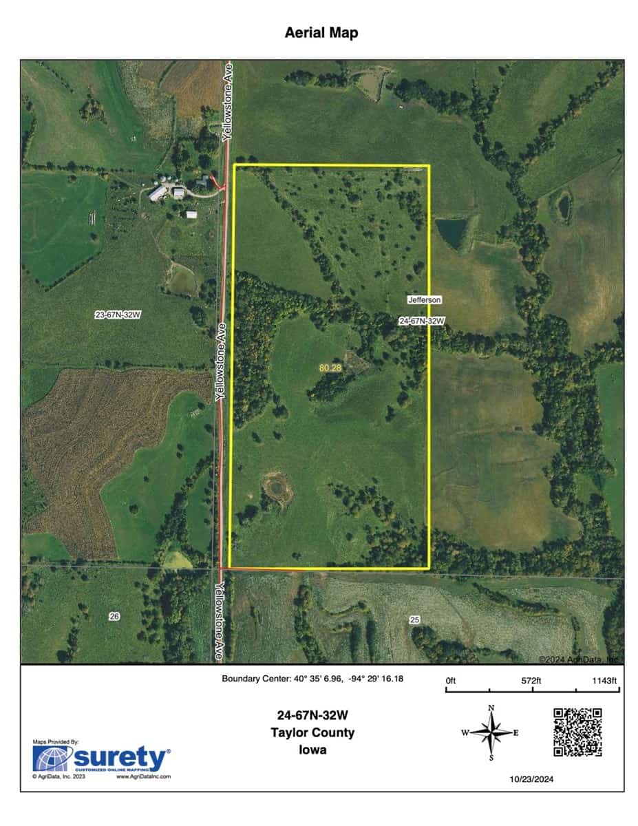 80 ± Acre Northern Parcel Farmland for Sale in Blockton, IA