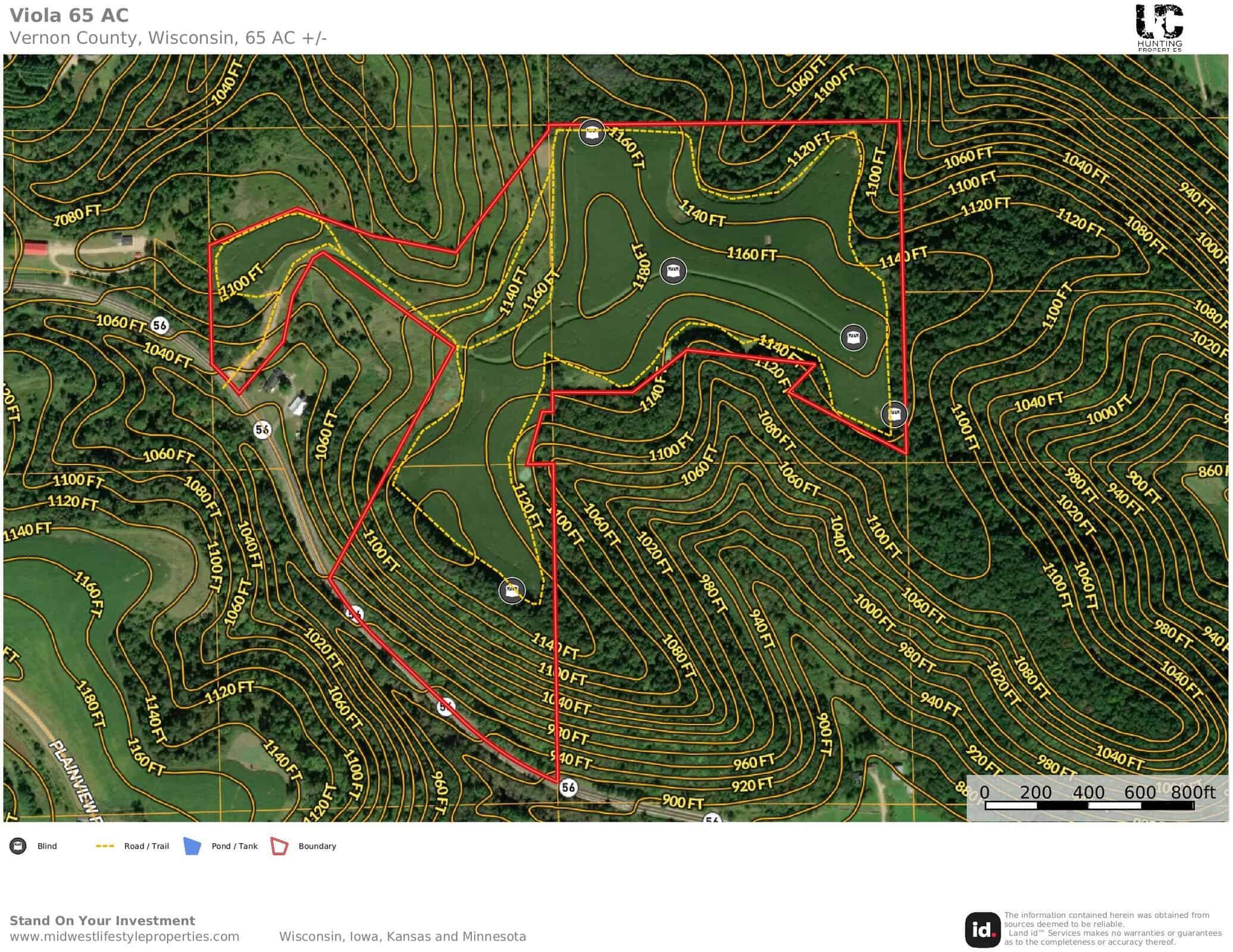 65-acre trophy whitetail and turkey hotspot
