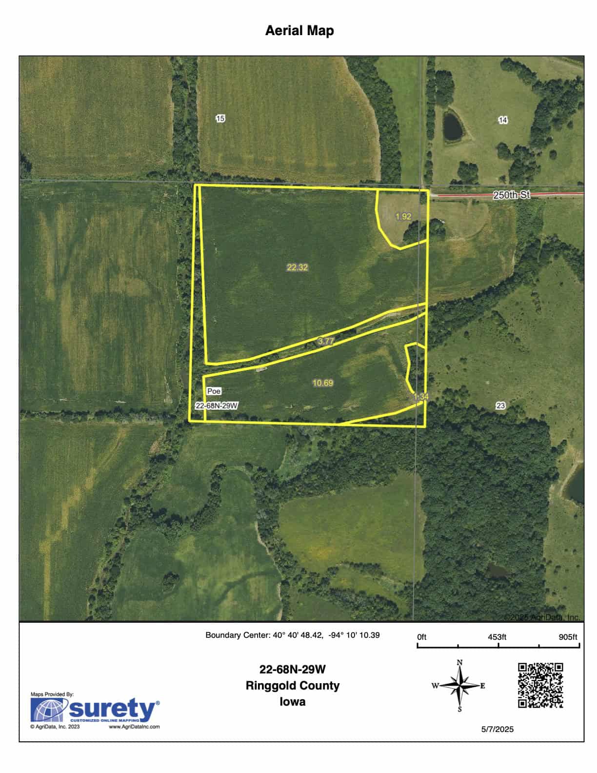 40-Acre Farm with Scenic Views, Ideal Homesite, and Prime Crop Ground