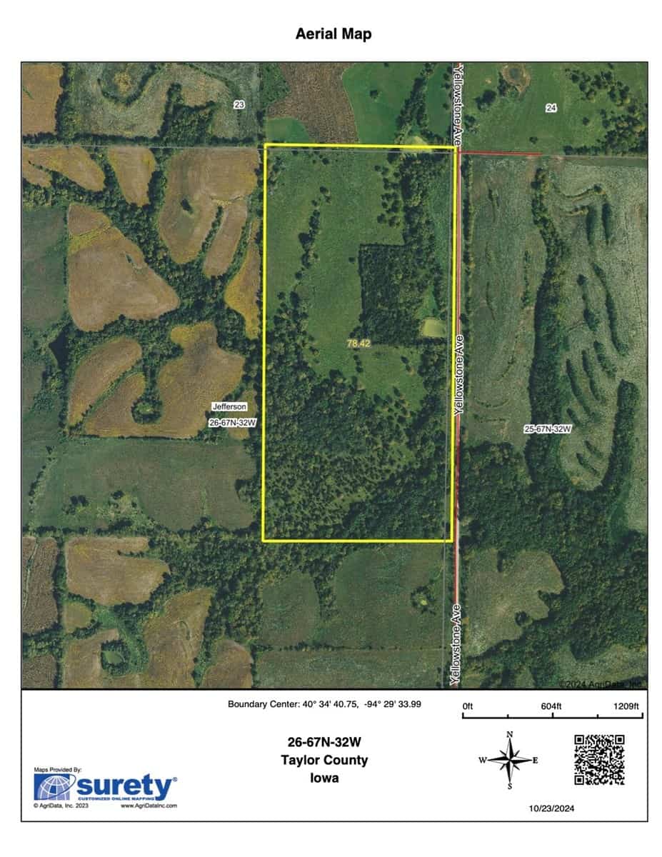 80 ± Acre Southern Parcel Farmland for Sale in Blockton, IA