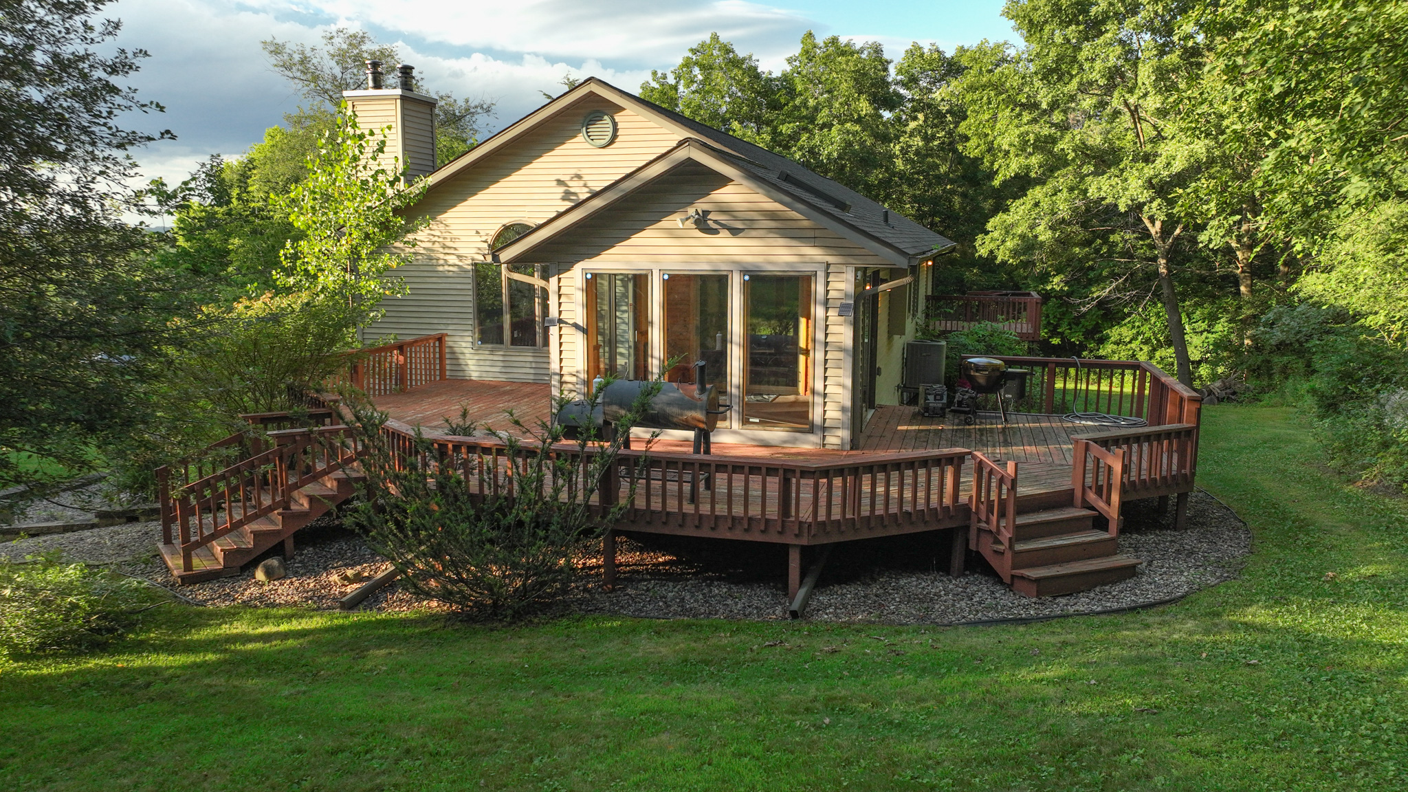 Country Home with Private Waterfall for Sale in Sauk County, Wisconsin