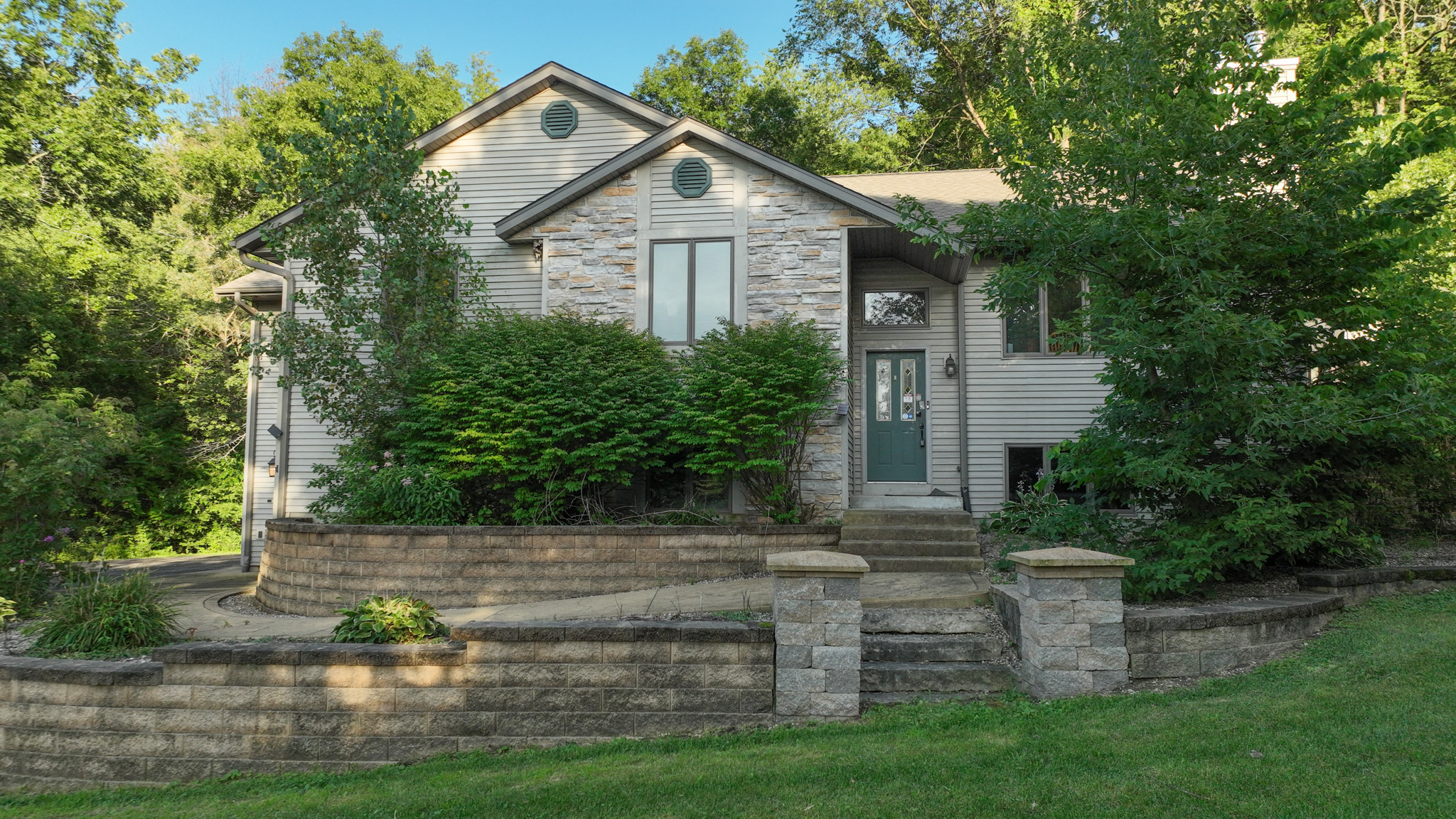 Country Home with Private Waterfall for Sale in Sauk County, Wisconsin