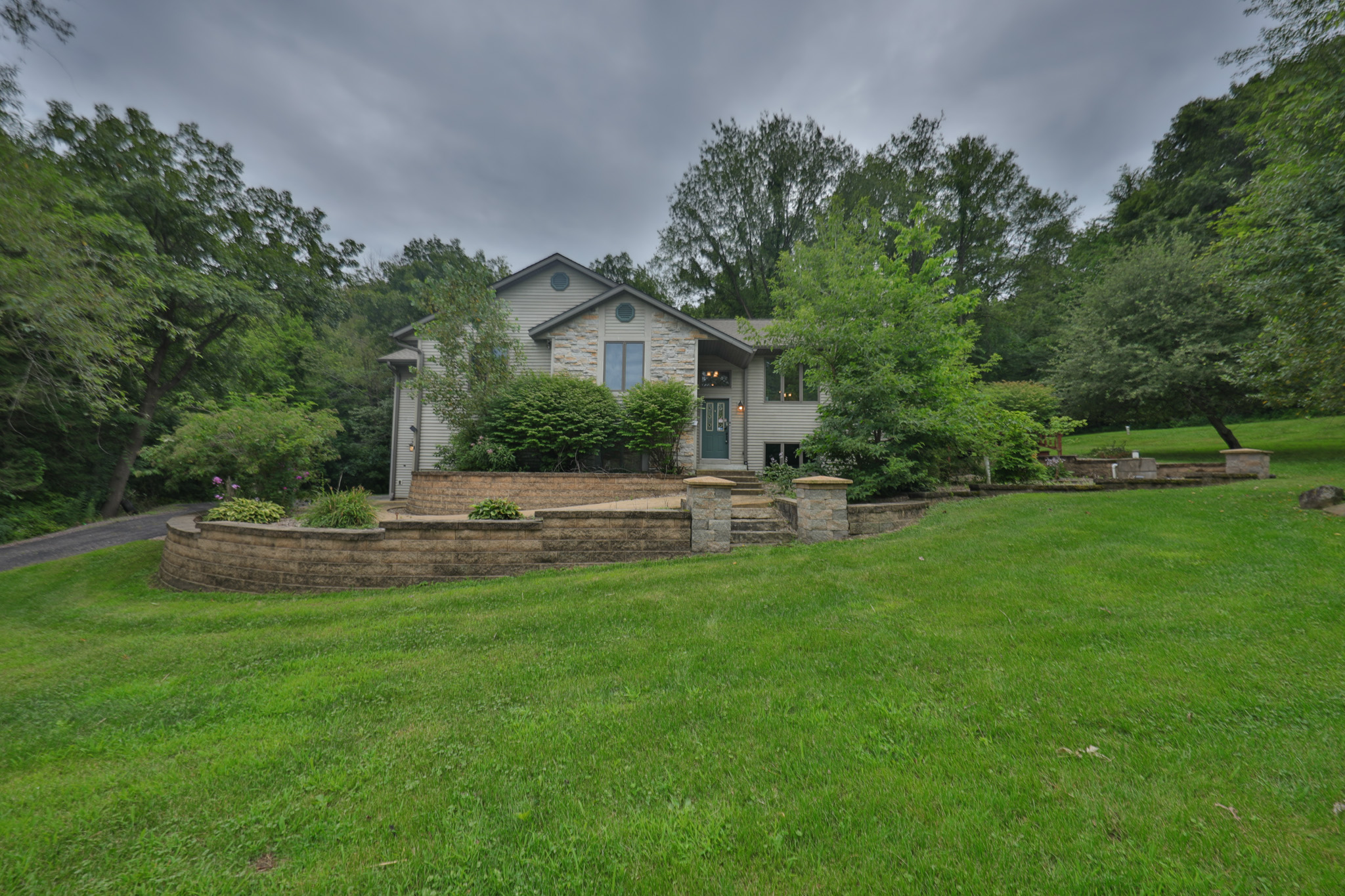 Country Home with Private Waterfall for Sale in Sauk County, Wisconsin