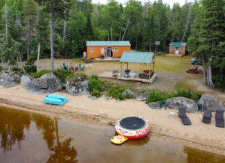 Camp with 584 Feet of Beachfront on Madagascal Pond