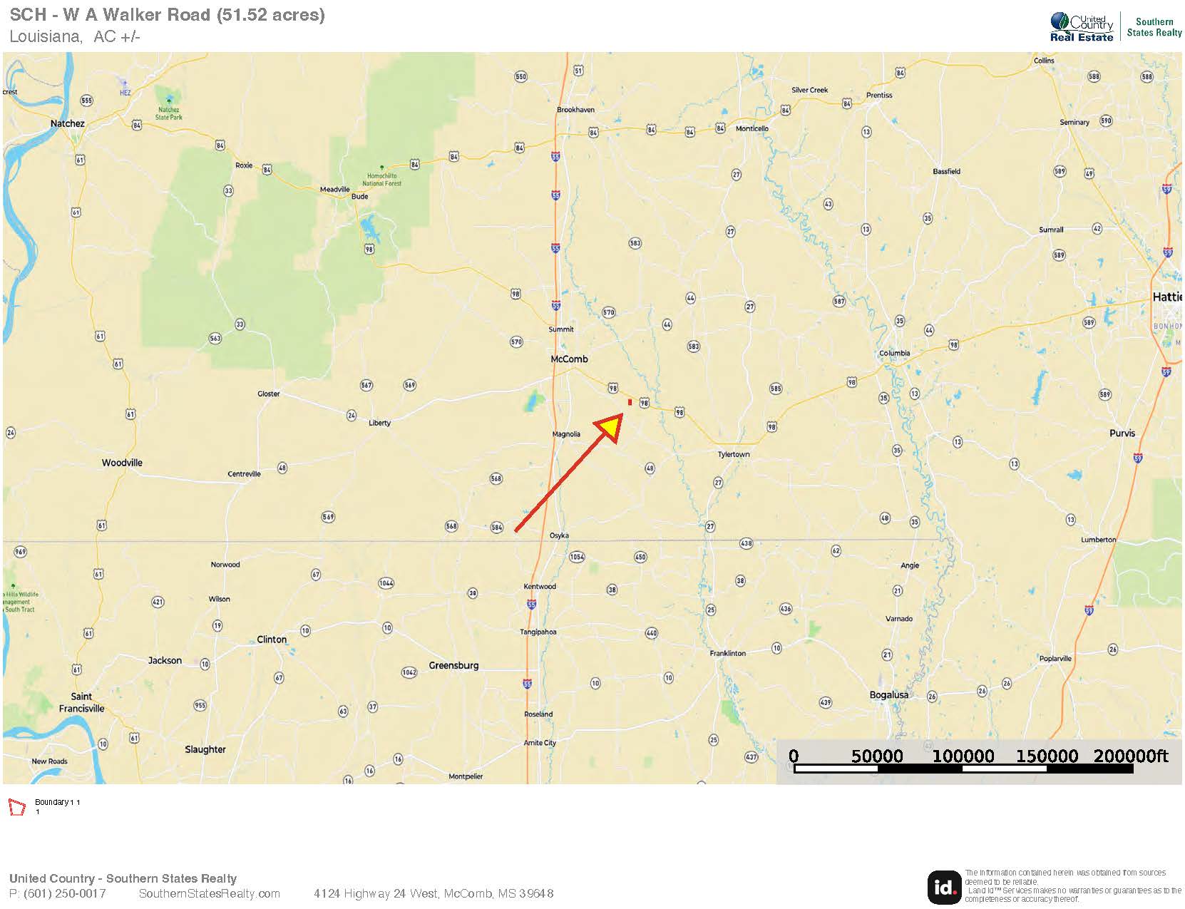 51.52 Acres Land for Sale Near McComb MS