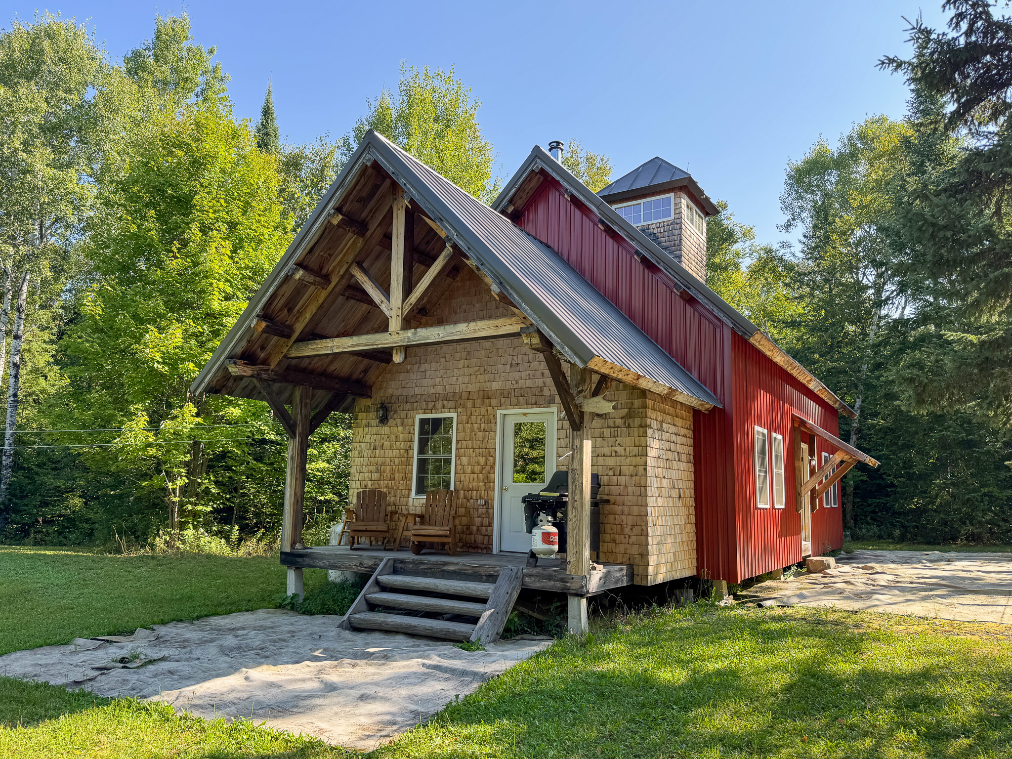 145 Acres with Timber Frame Cabin & Barn in Masardis, Maine