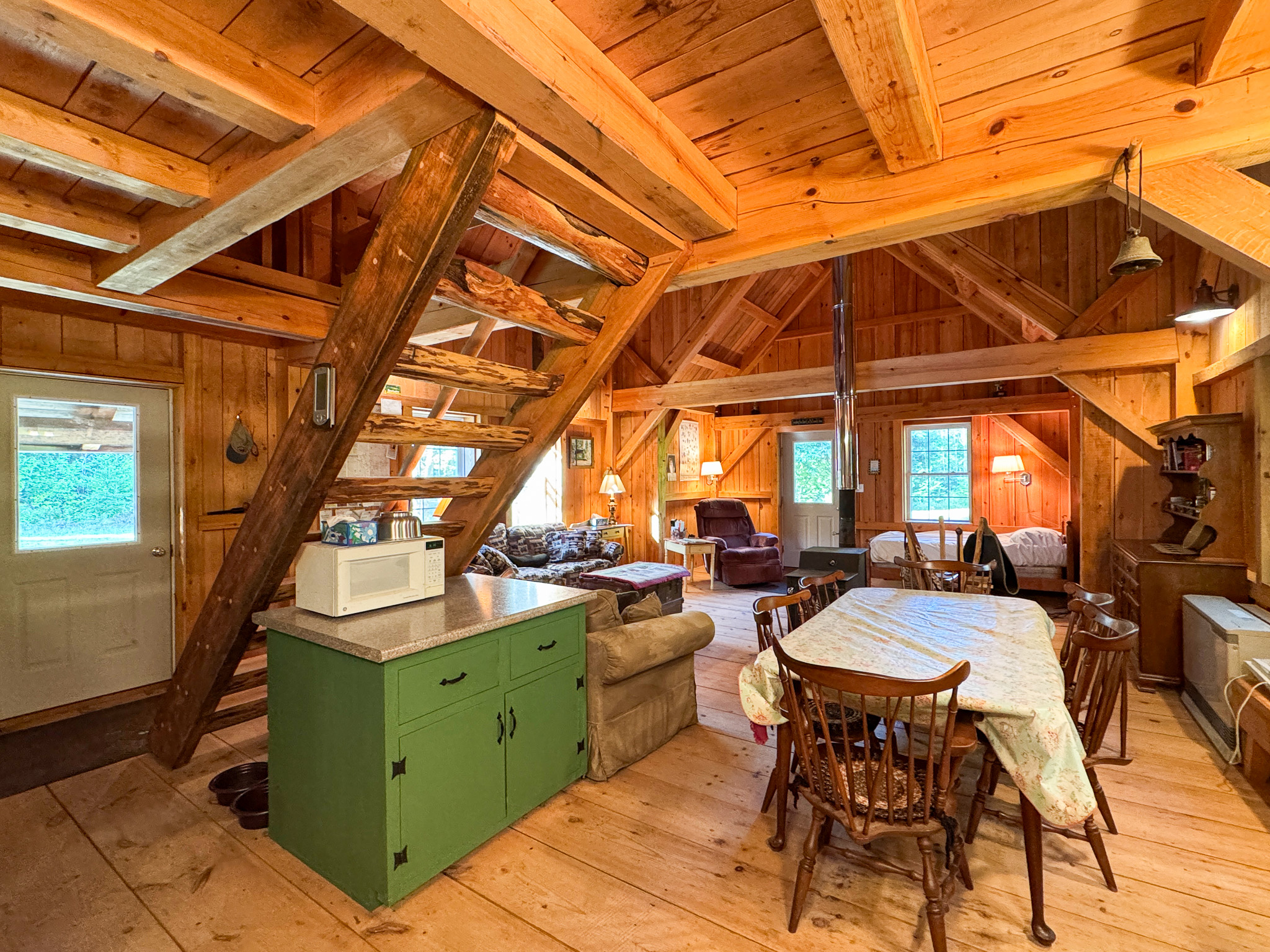 145 Acres with Timber Frame Cabin & Barn in Masardis, Maine