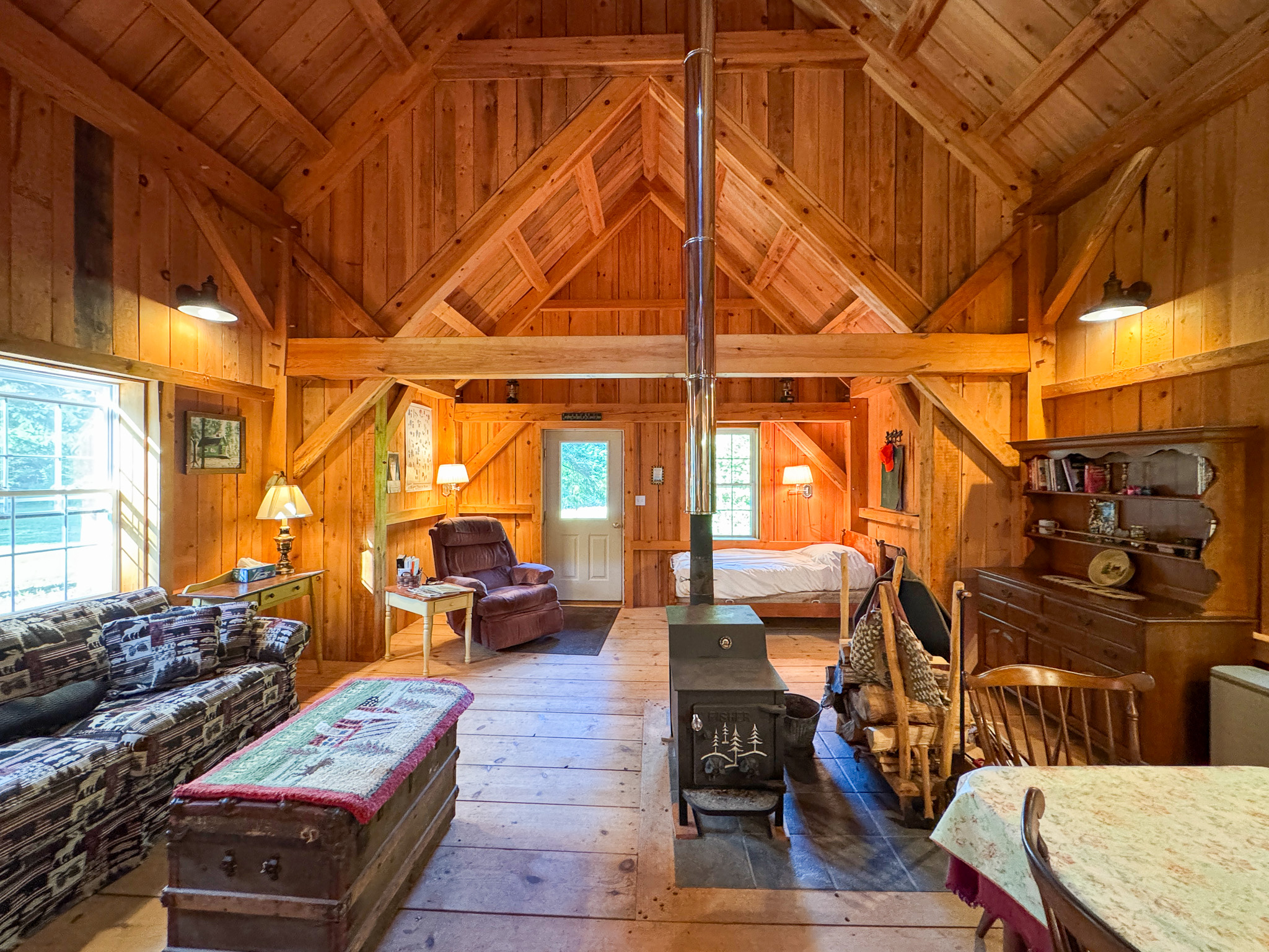 145 Acres with Timber Frame Cabin & Barn in Masardis, Maine