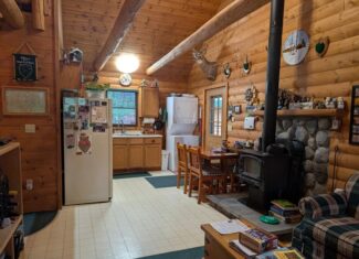 Half-Log Cabin with Loft on Canada Creek Ranch, Atlanta MI