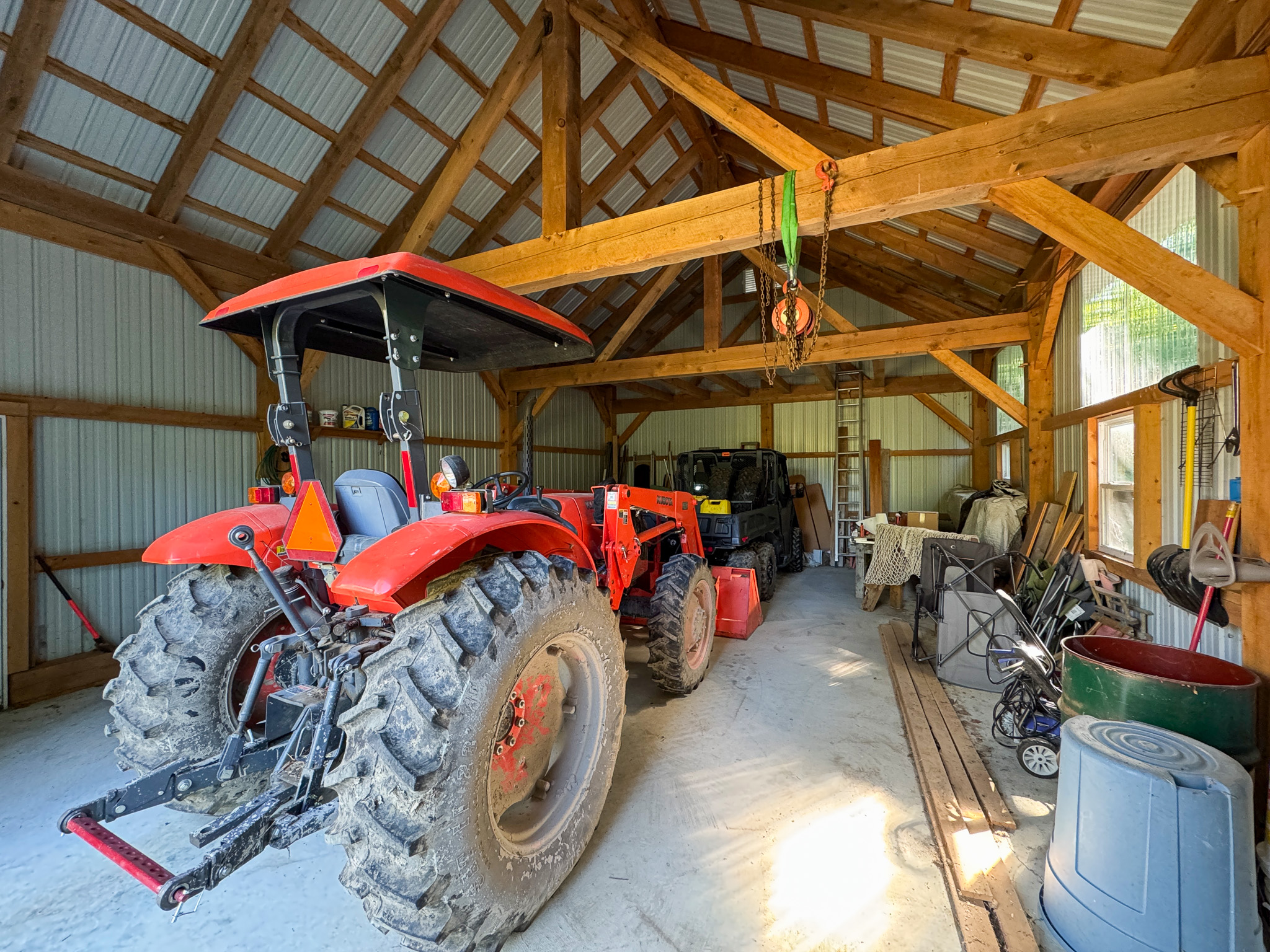 145 Acres with Timber Frame Cabin & Barn in Masardis, Maine