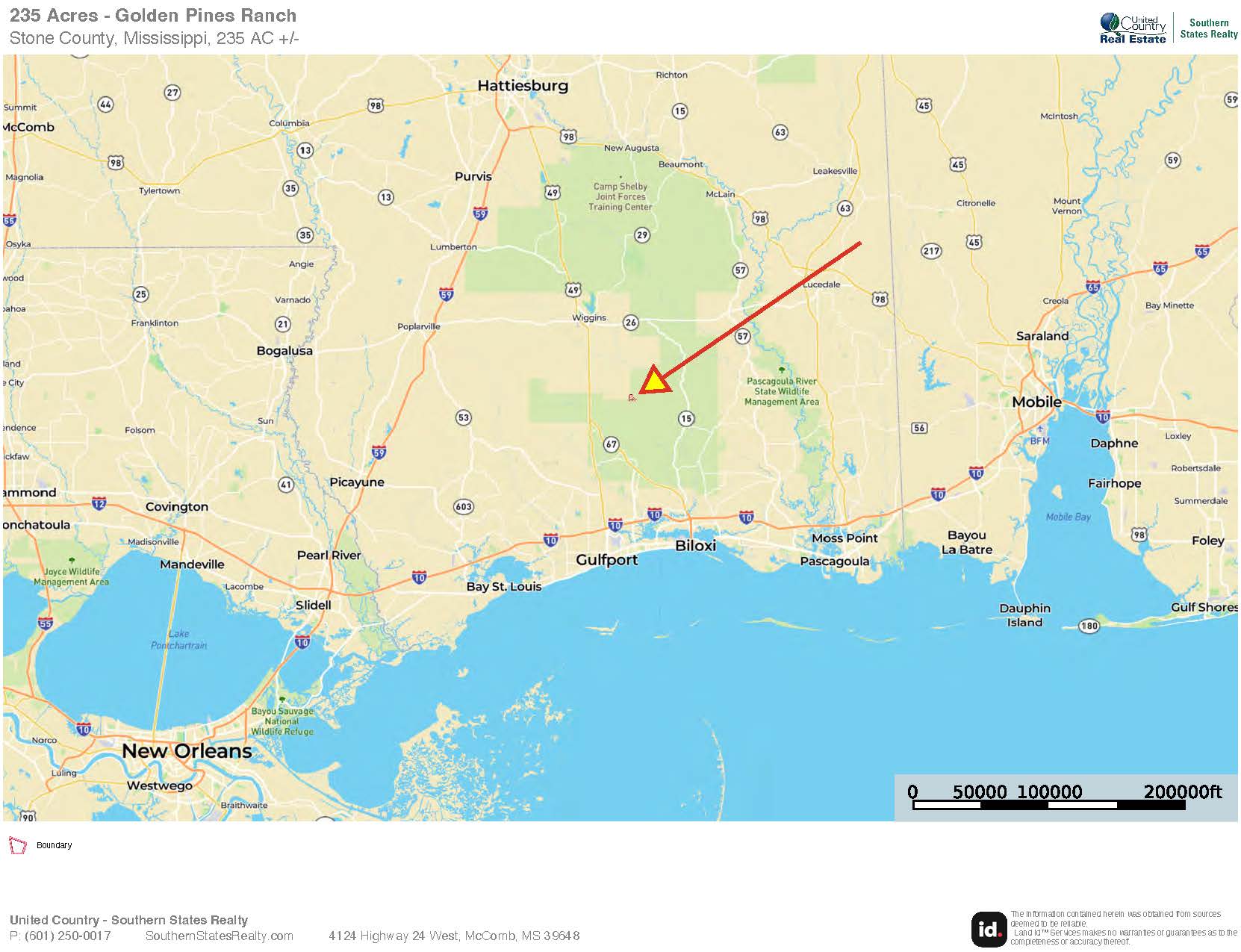 Golden Pines Ranch 235 Recreational Acres in Stone County MS