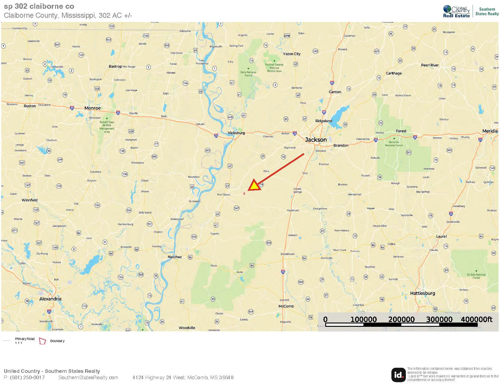 302 Acres in Hermanville, Claiborne County, MS Land