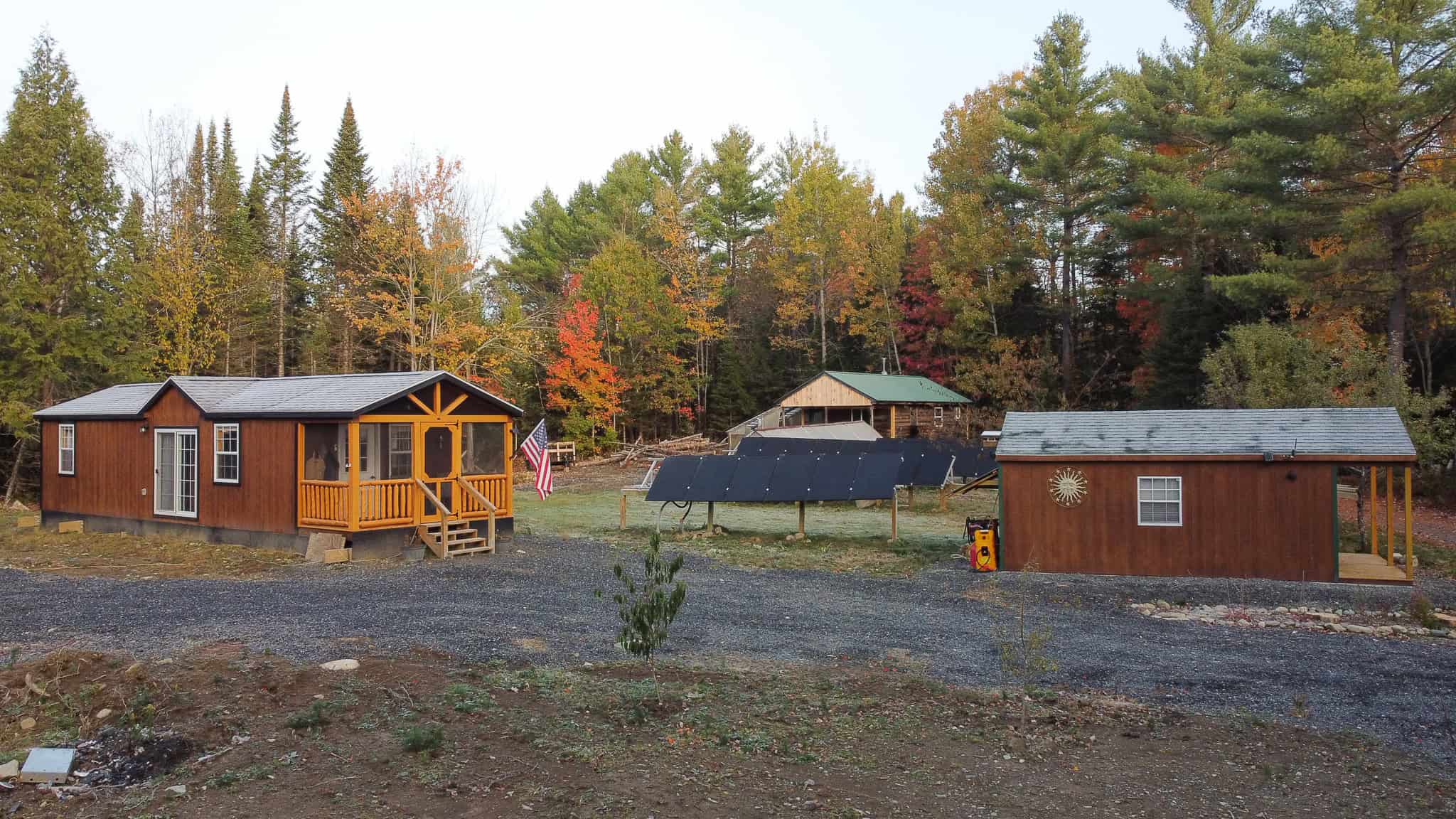 Off-Grid Maine Homestead with Dual Cabins, Solar Power & 49± Acres