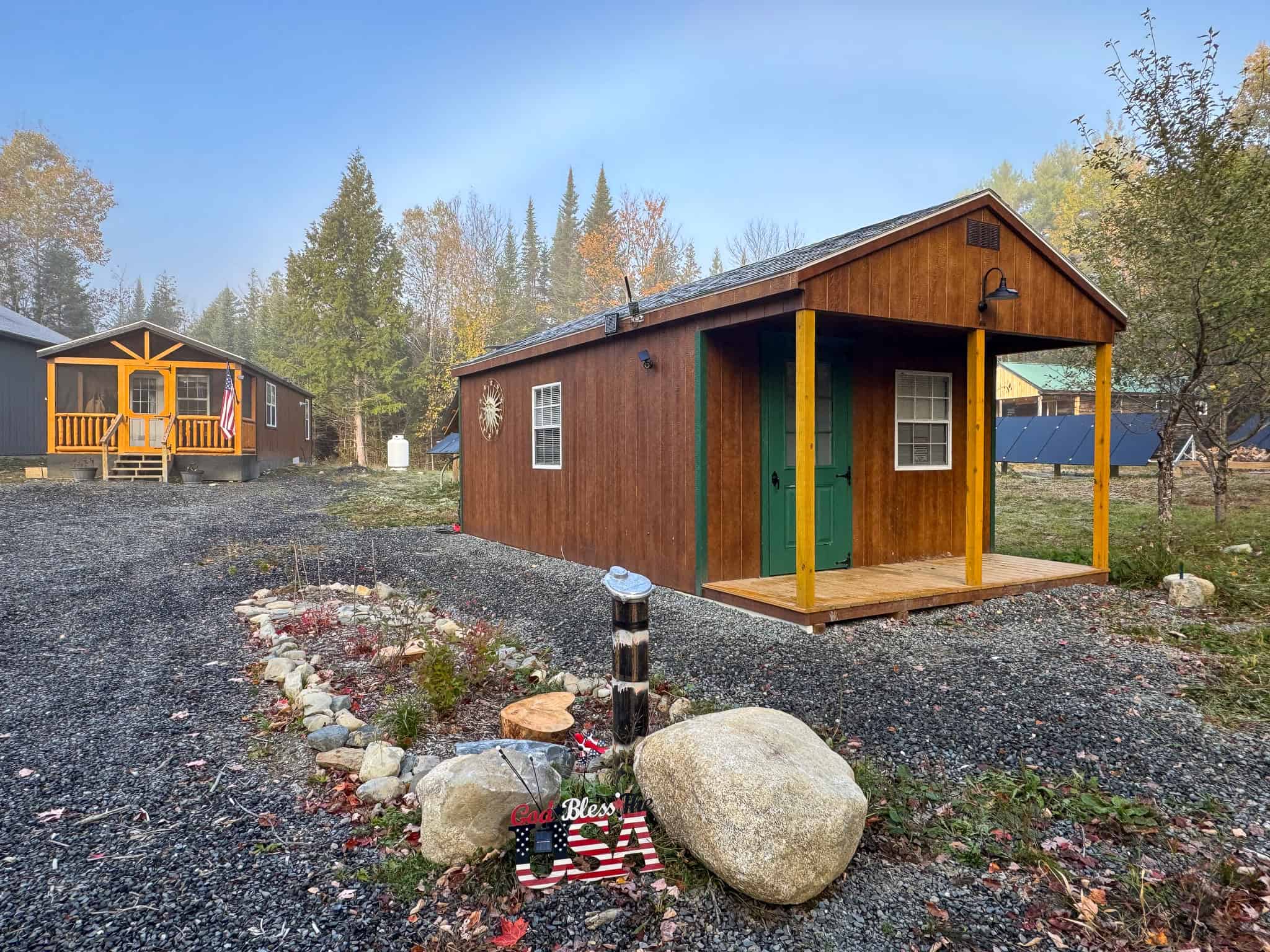 Off-Grid Maine Homestead with Dual Cabins, Solar Power & 49± Acres
