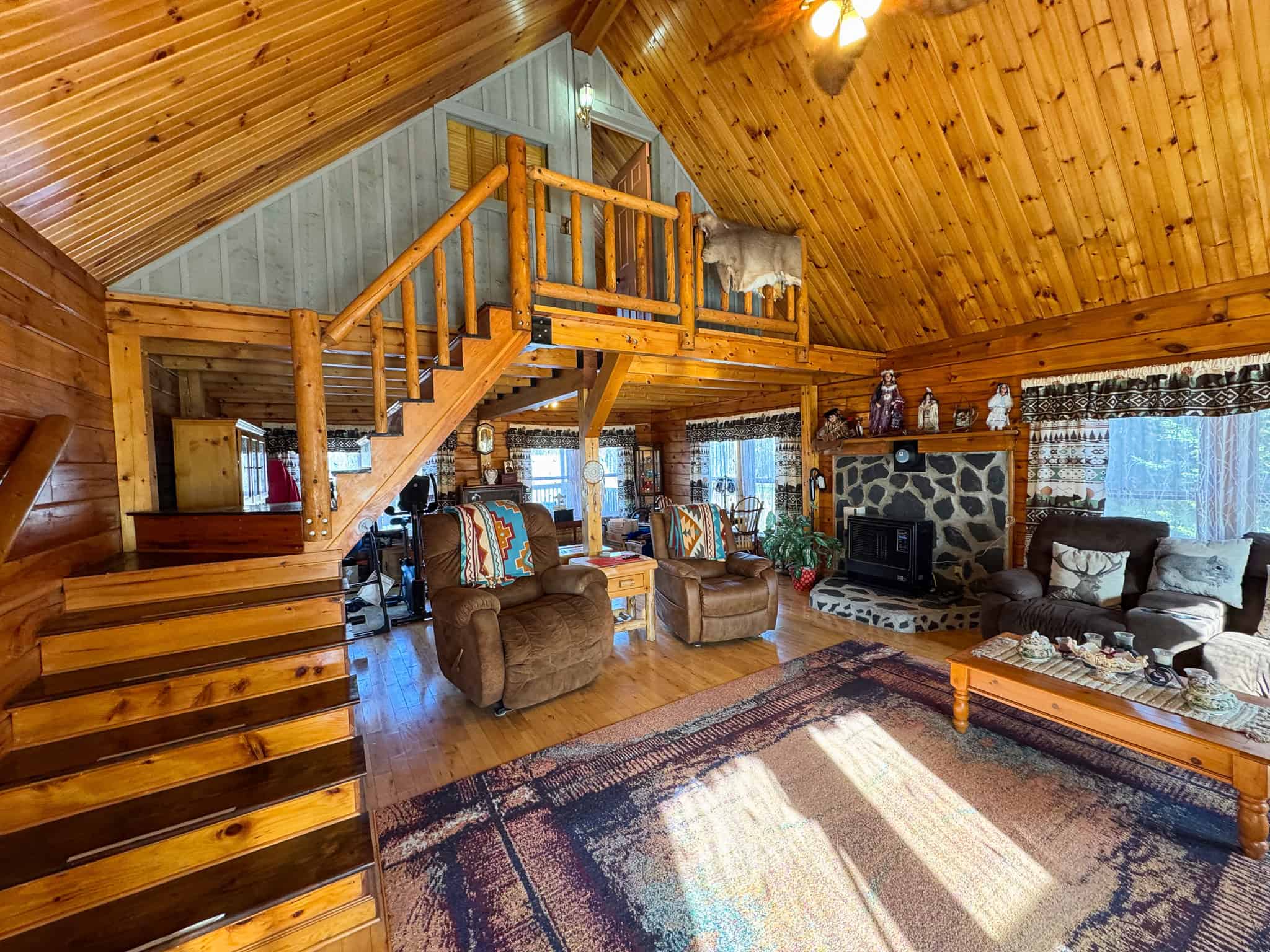 2,000 Sq. Ft. Log Home on 48 Acres  – Milo, Maine