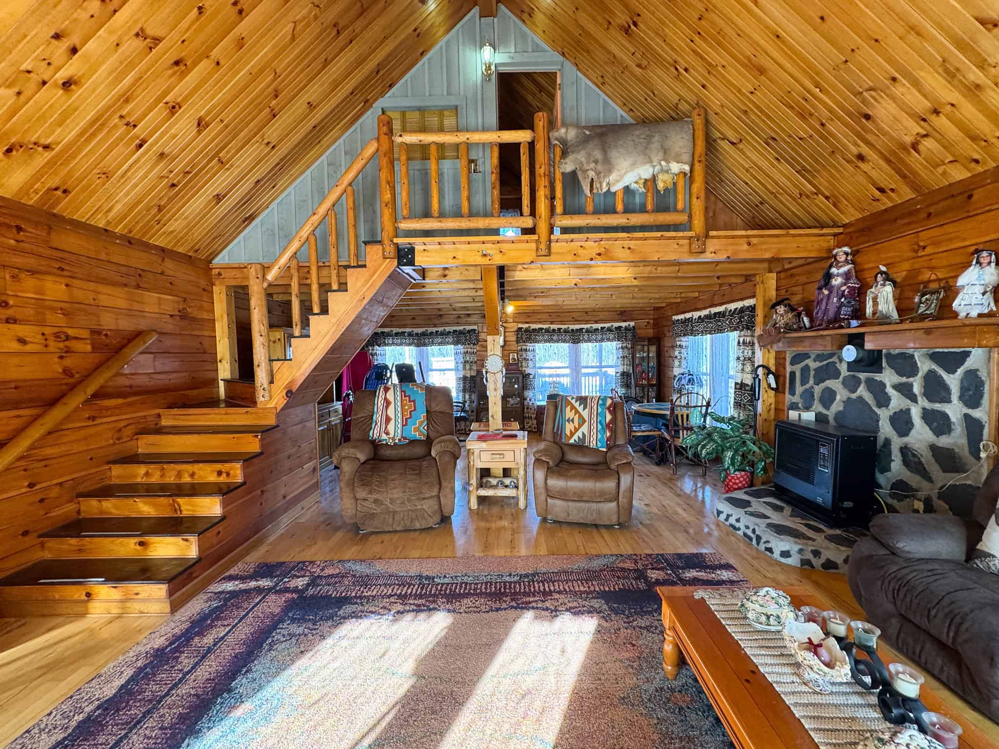 2,000 Sq. Ft. Log Home on 48 Acres  – Milo, Maine