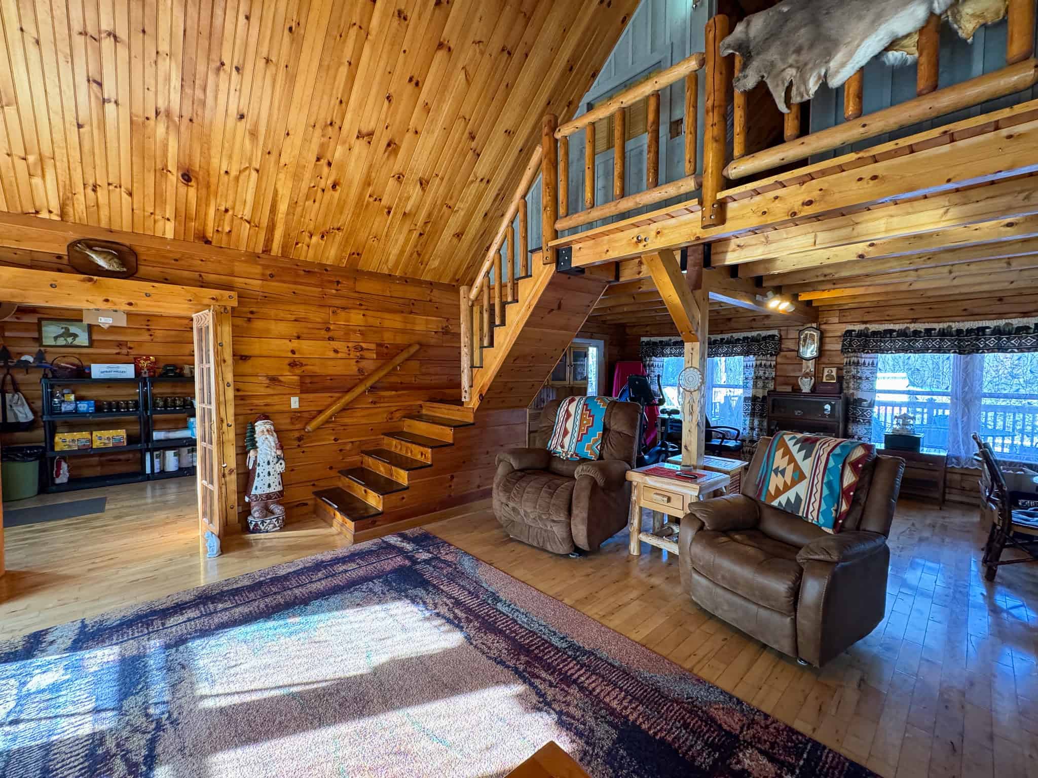2,000 Sq. Ft. Log Home on 48 Acres  – Milo, Maine