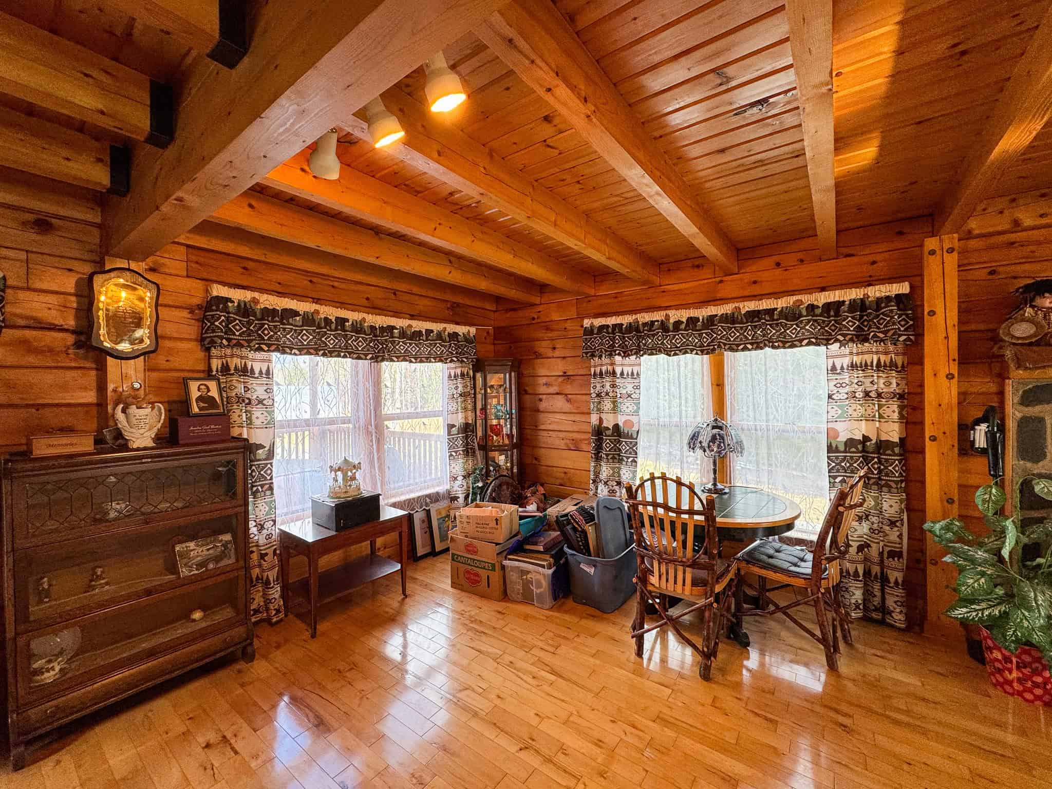 2,000 Sq. Ft. Log Home on 48 Acres  – Milo, Maine