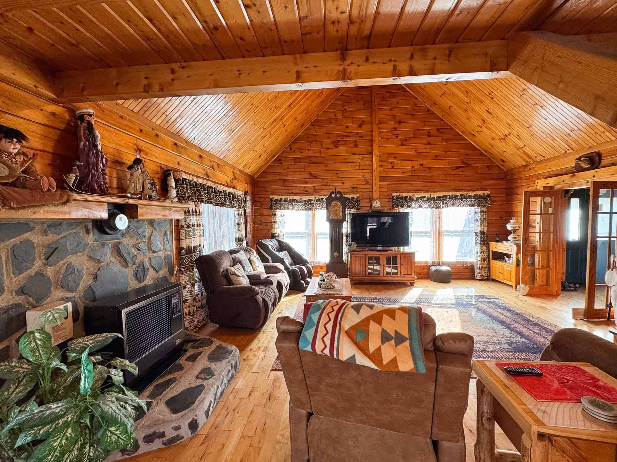 2,000 Sq. Ft. Log Home on 48 Acres  – Milo, Maine