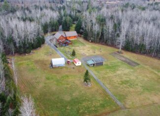 2,000 Sq. Ft. Log Home on 48 Acres  – Milo, Maine