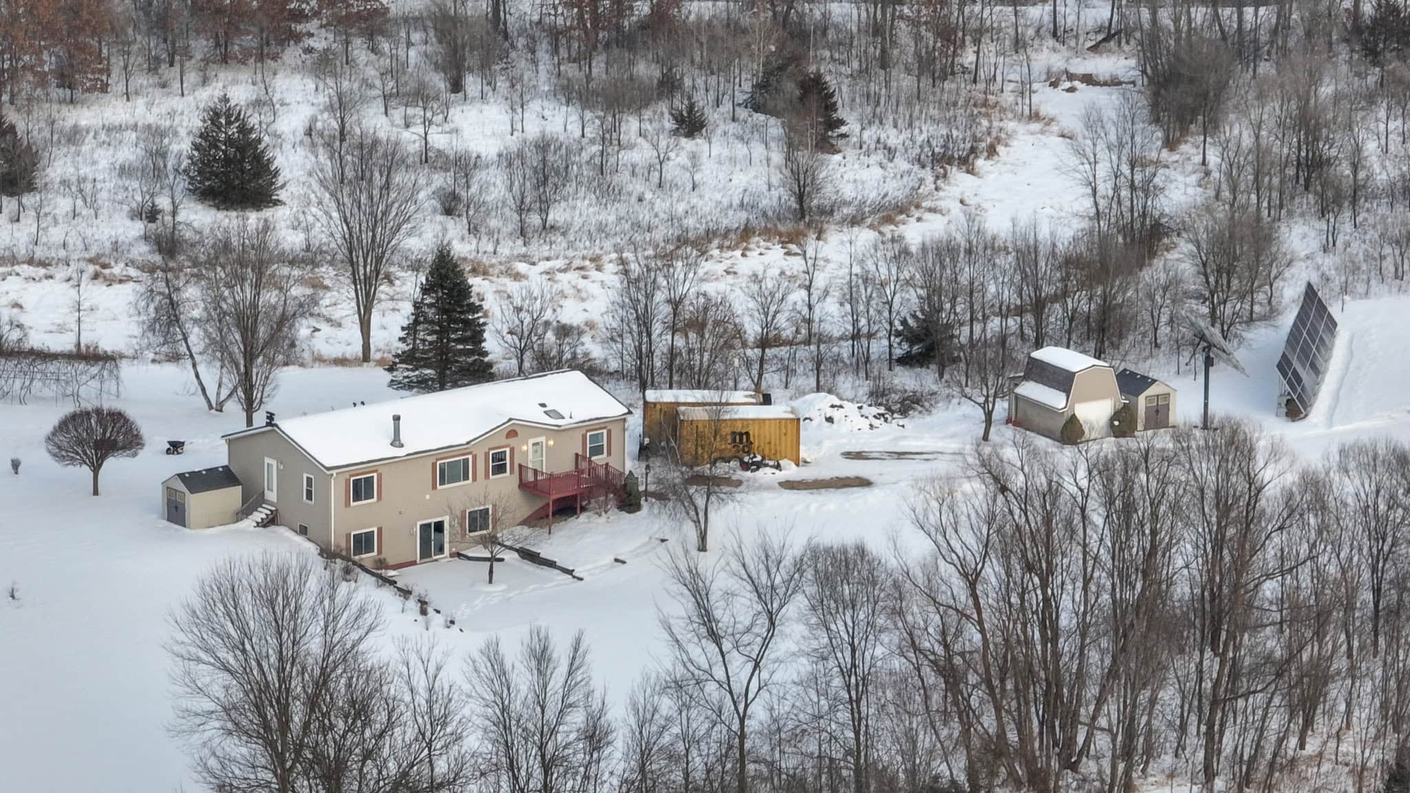 Off-Grid Solar Renewable Energy System Home on 67 Acres with Pine River Frontage | Richland County, WI