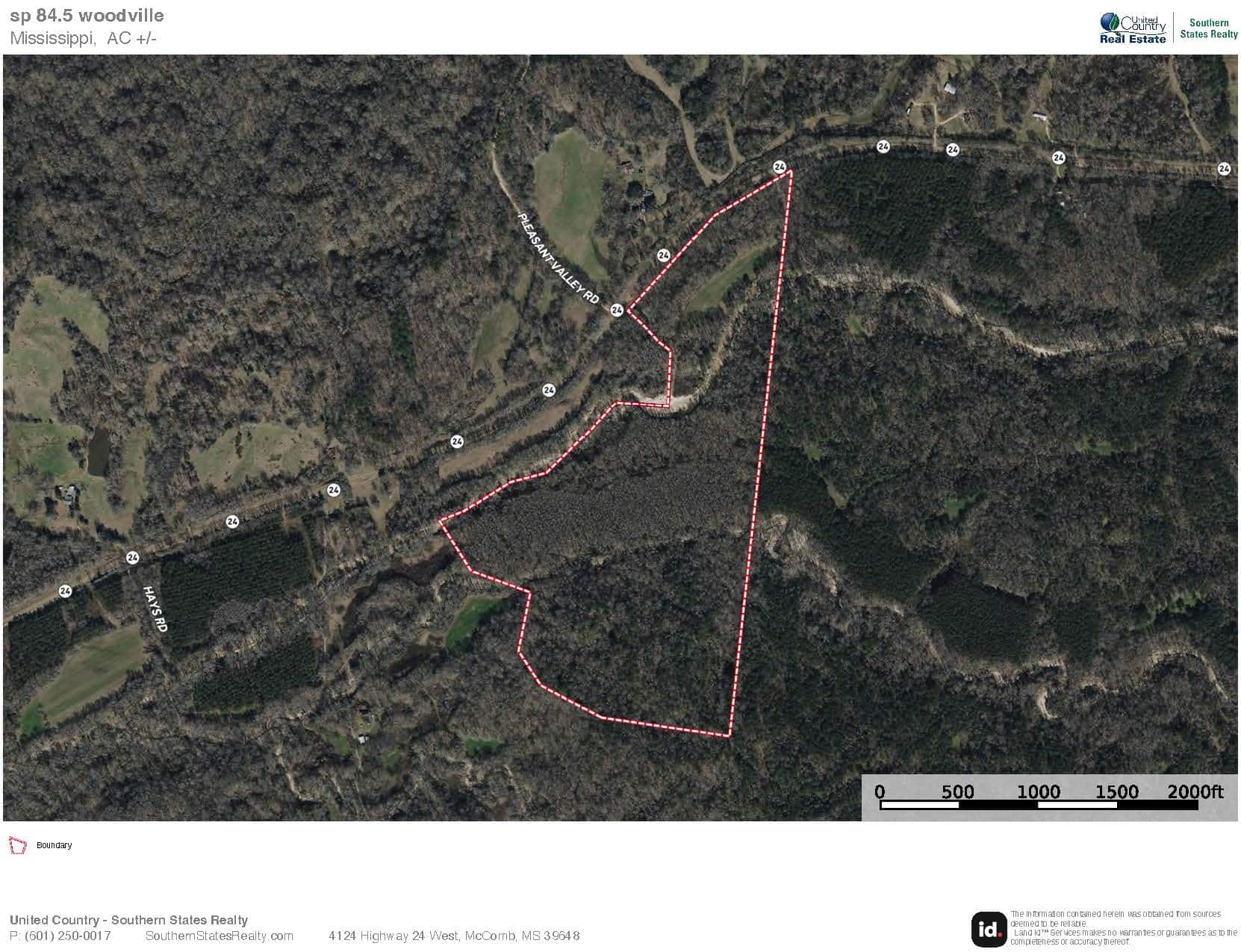 84.5 Acres in Woodville, MS on Hwy 24 with Creeks