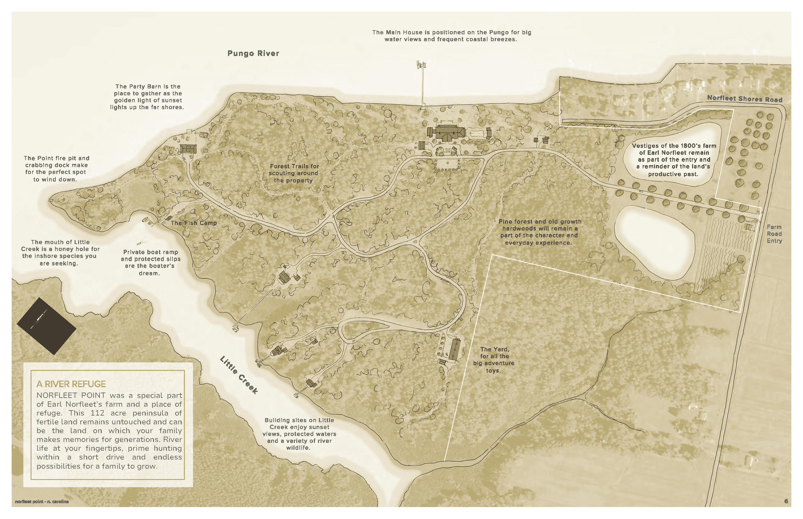 Prime 112-Acre Pungo River Waterfront Land for Sale