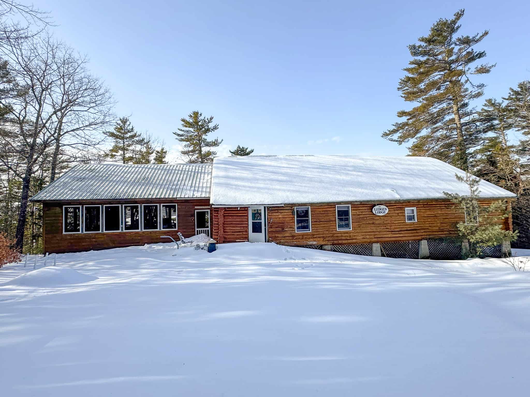 Waterfront Log Cabin on 16 Acres in Northern Maine