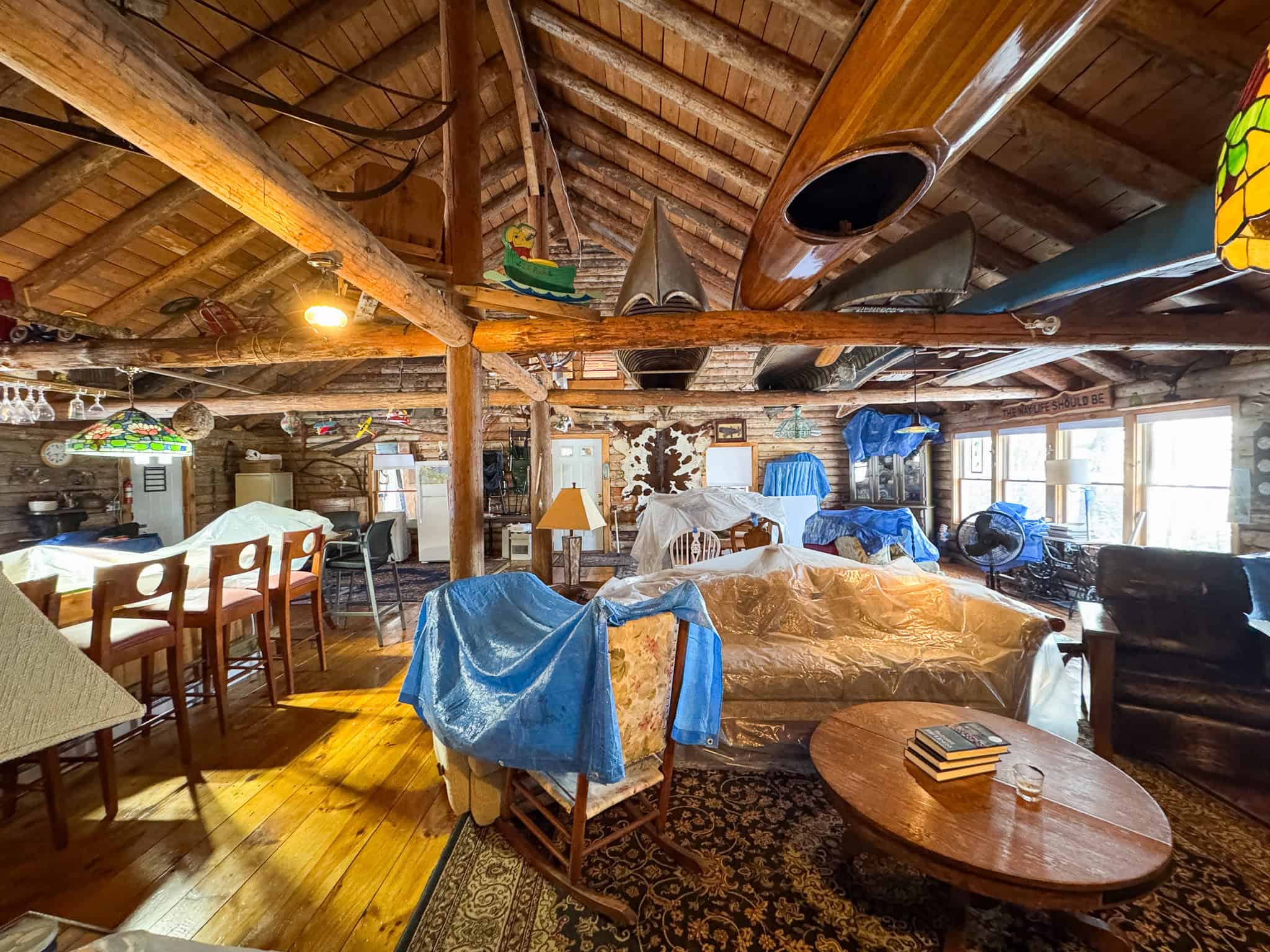 Waterfront Log Cabin on 16 Acres in Northern Maine