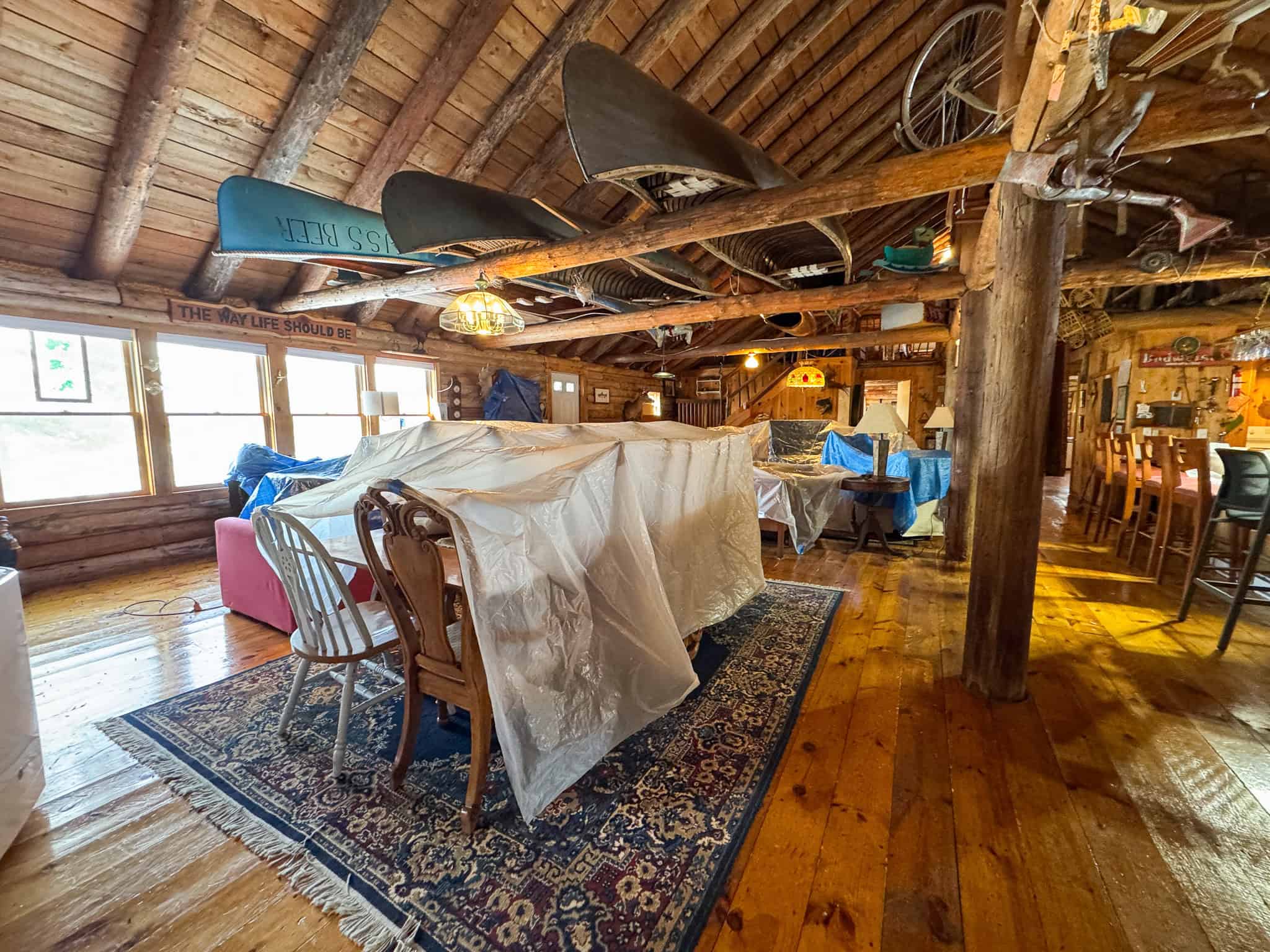 Waterfront Log Cabin on 16 Acres in Northern Maine