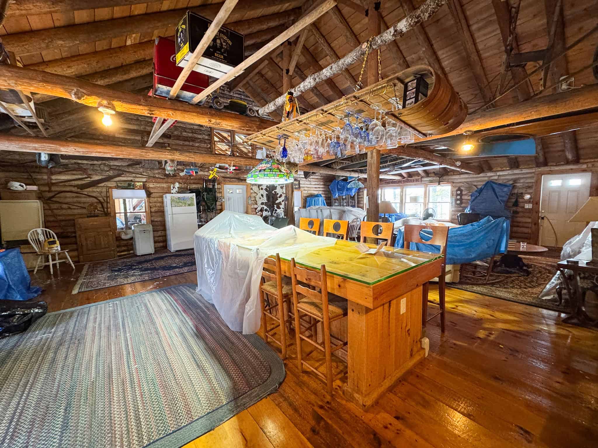 Waterfront Log Cabin on 16 Acres in Northern Maine