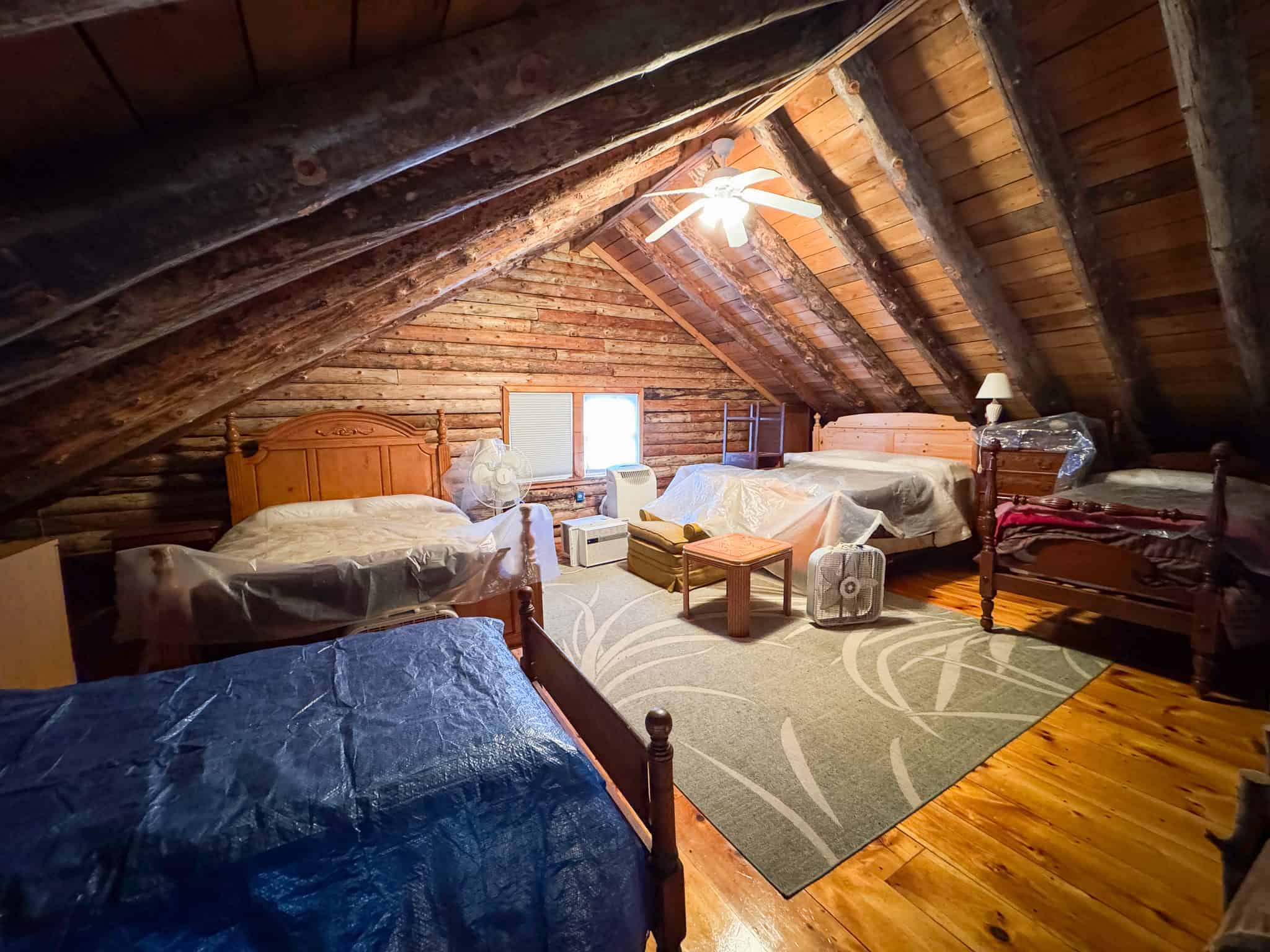 Waterfront Log Cabin on 16 Acres in Northern Maine